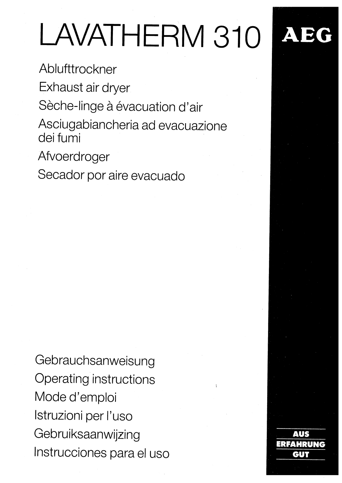 Aeg LAVATHERM 310 User Manual