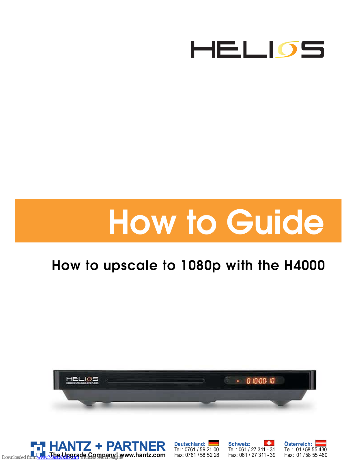 HANTZ HELIOS H4000, HELIOS X3000, HELIOS X5000 User Manual