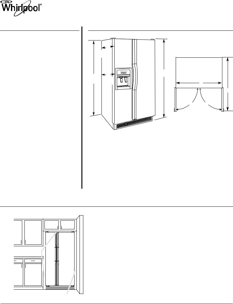 Whirlpool WSR25D2RYY, WSR25D2RYB, WSR25D2RYW, WSR25D2RYF Dimension Guide