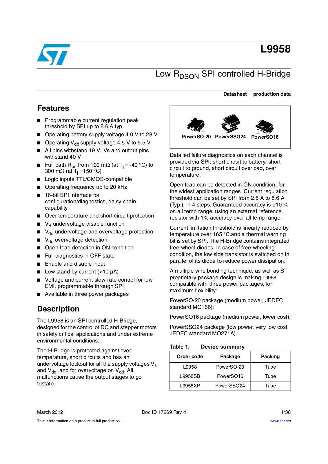 ST L9958 User Manual