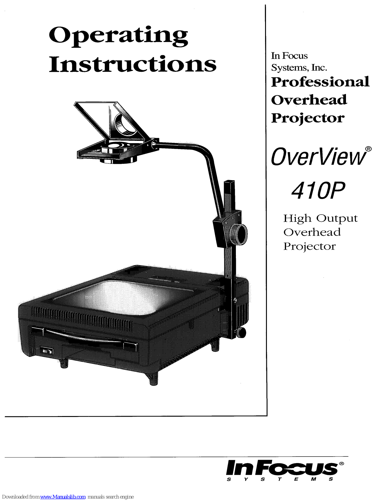 InFocus OverView 410P Operating Instructions Manual