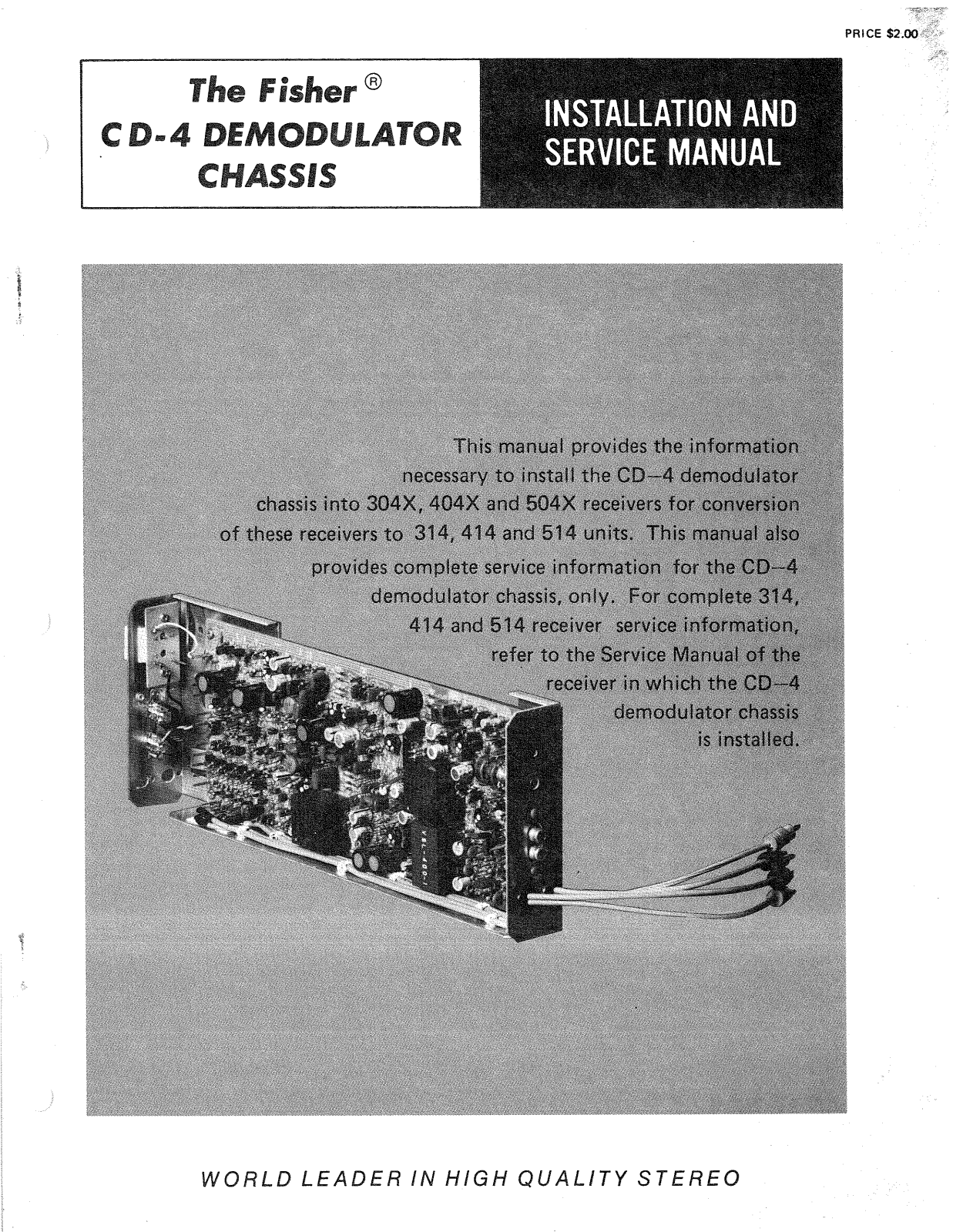 Fisher CD-4 Service manual