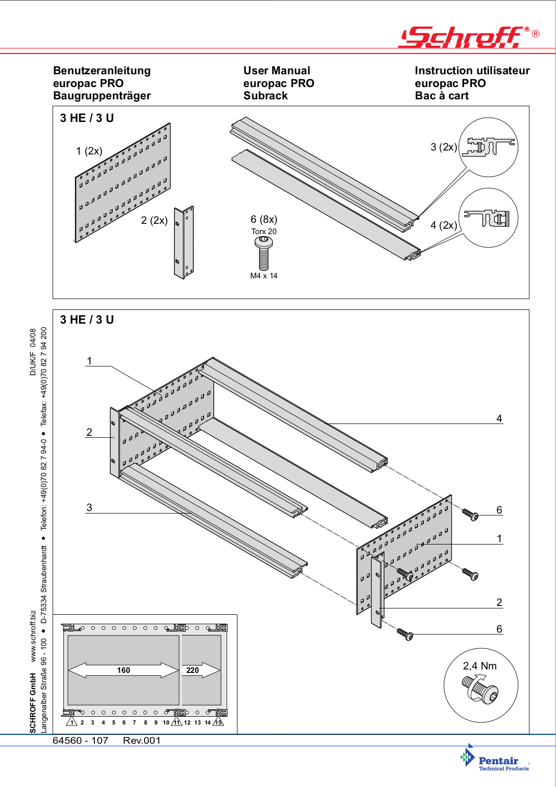 Schroff 19 comptec case Assembly Instructions