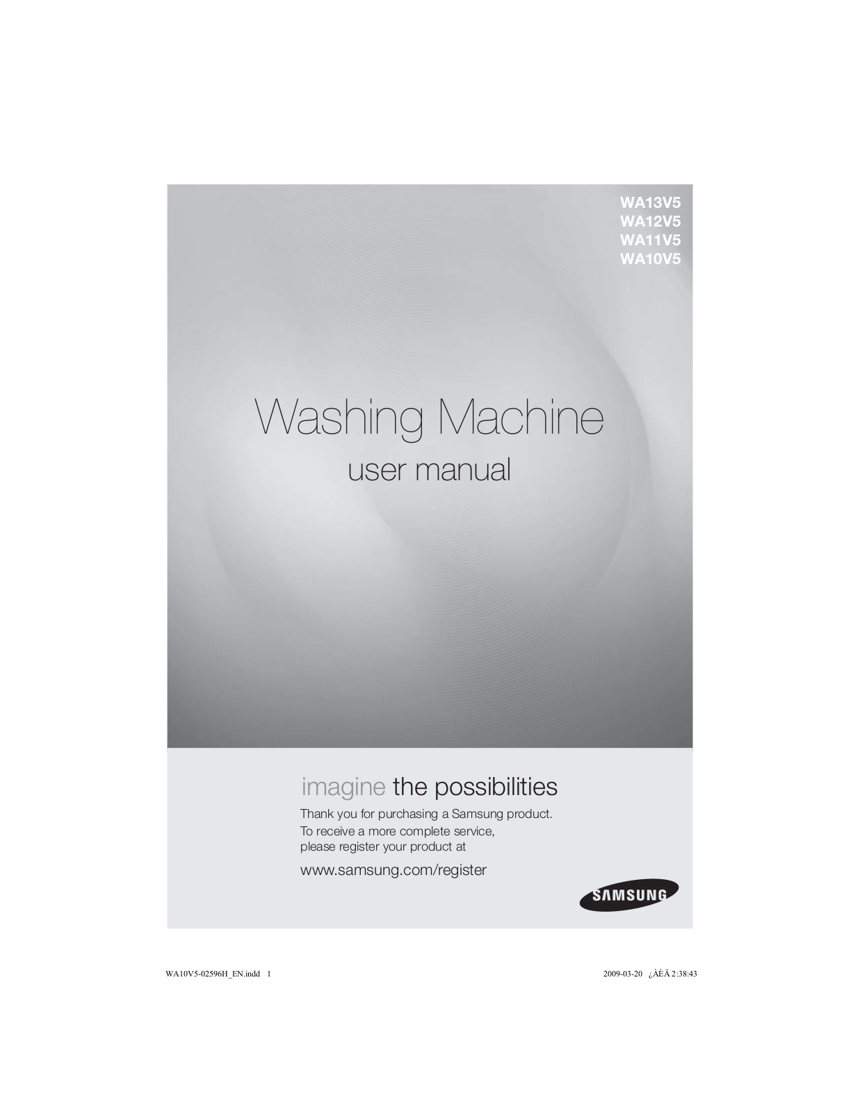 Samsung WA10V5WEP, WA12V5WEP User Manual