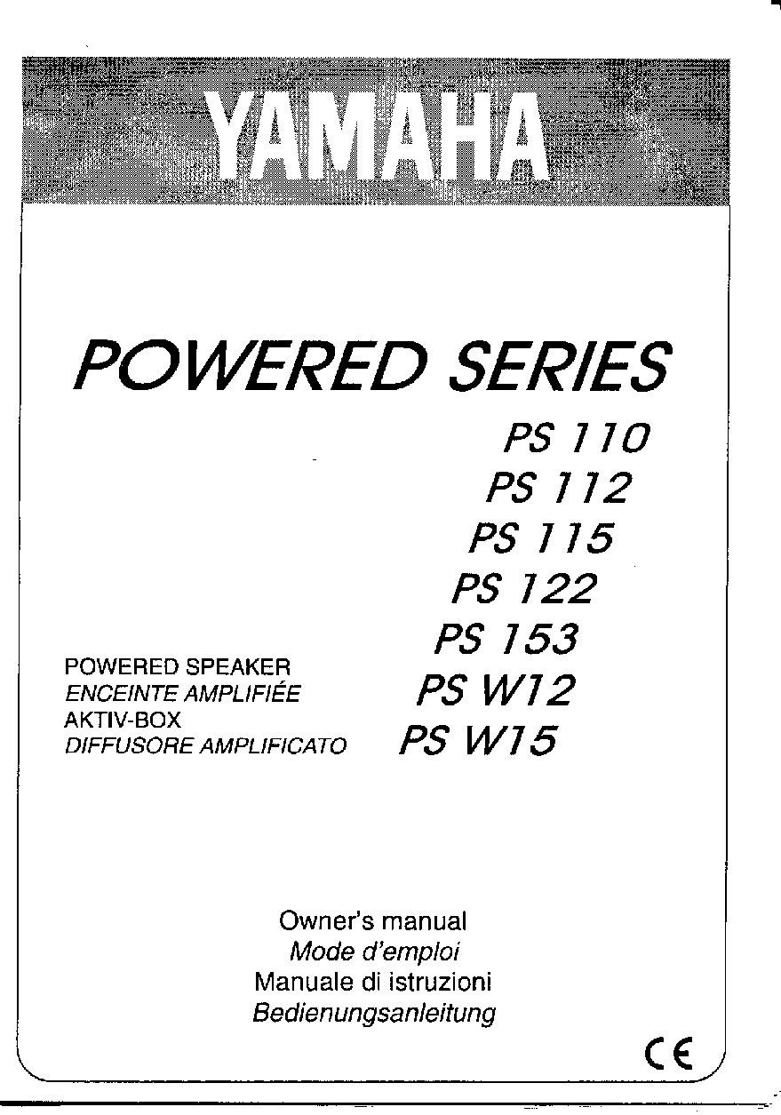 Yamaha PS W12, PS 112, PS 122, PS 110, PS 153 User Manual