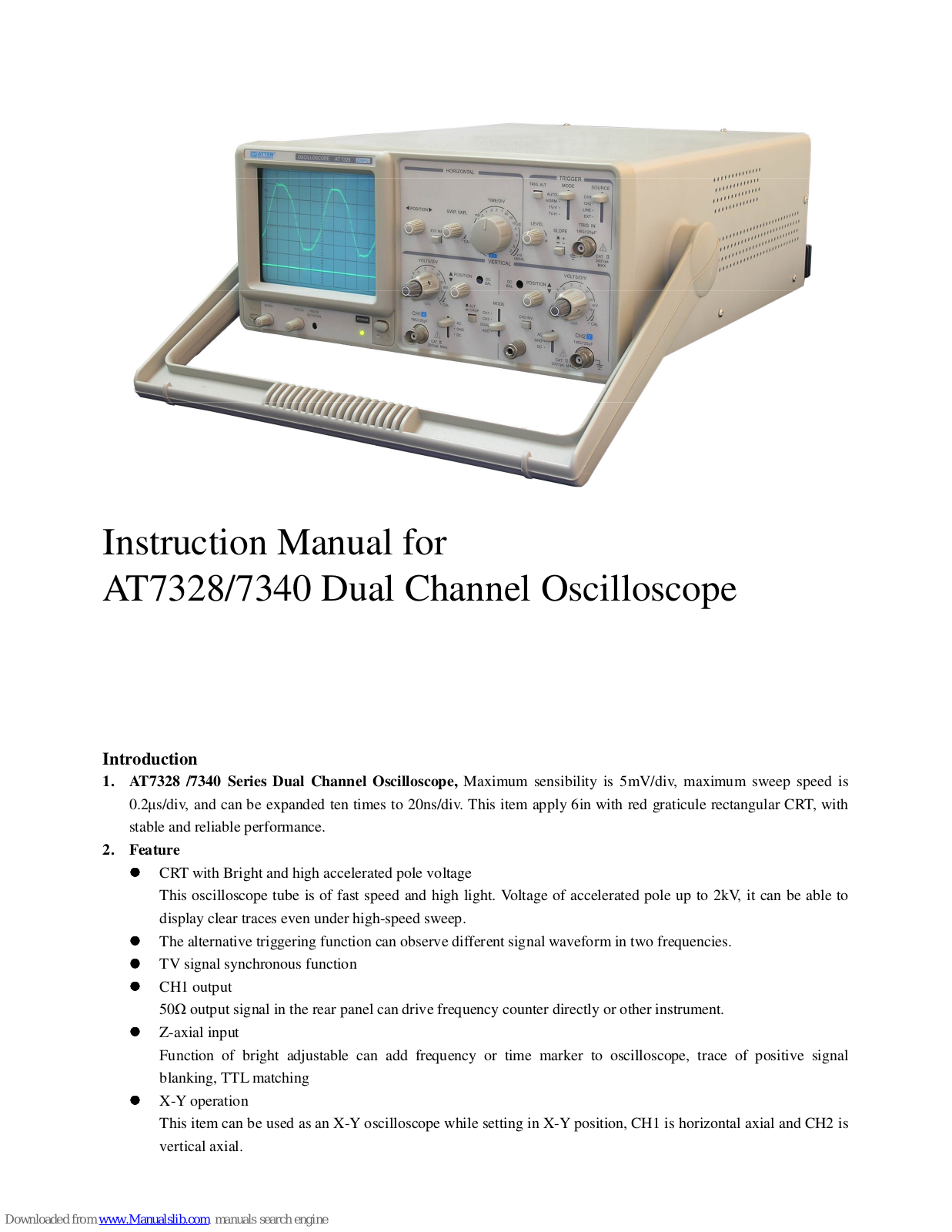 Atten AT7328, AT7340 Instruction Manual