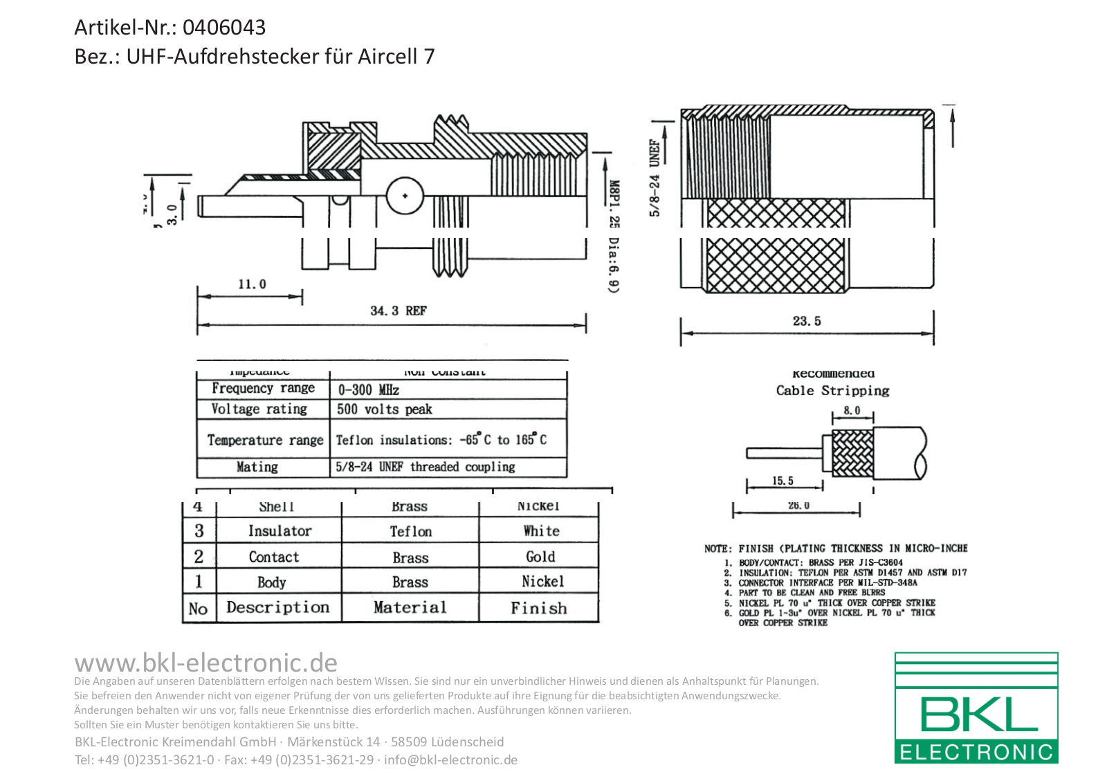 BKL BKL 0406043 Datasheet - ManualMachine.com