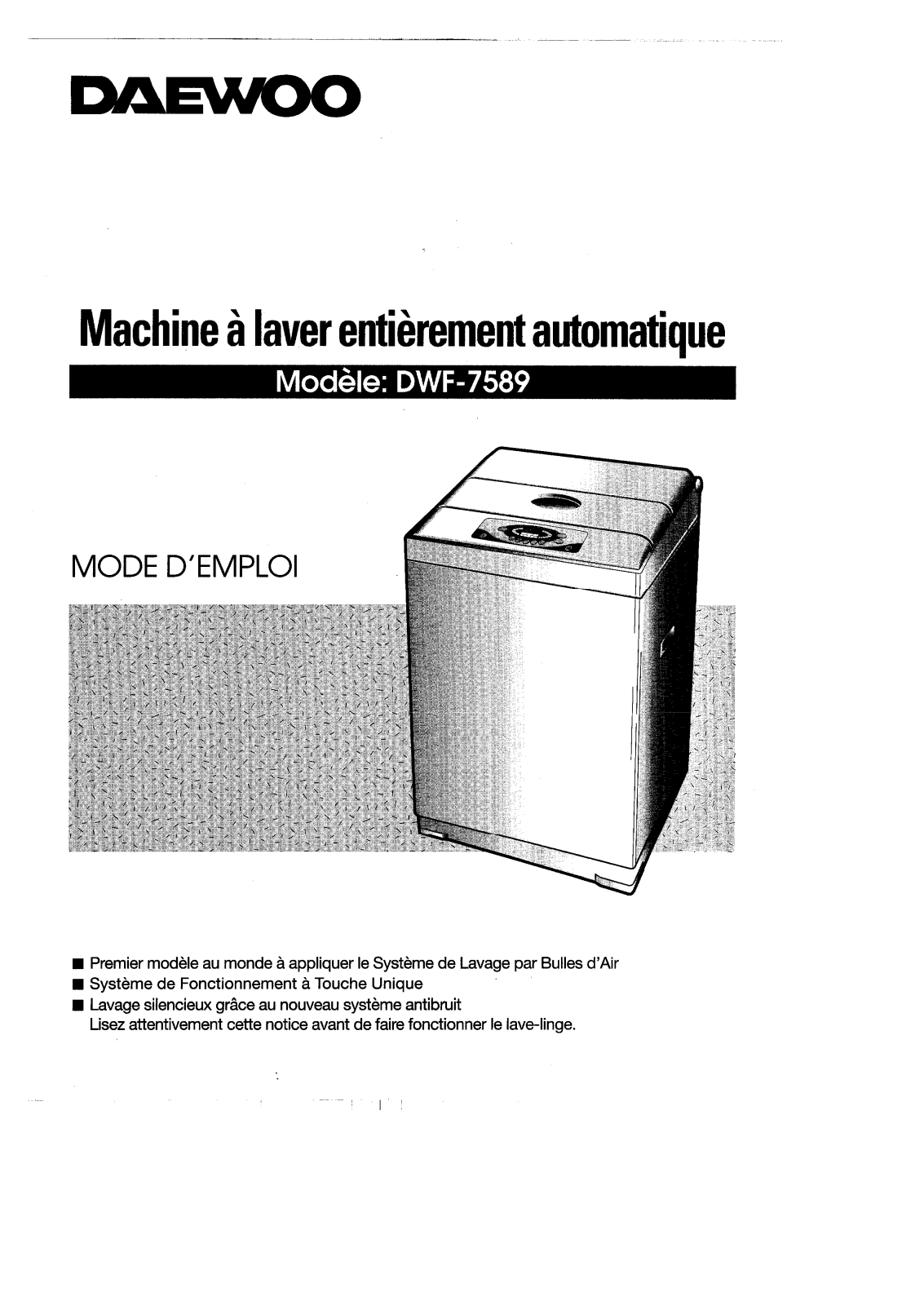 DAEWOO DWF7589 User Manual