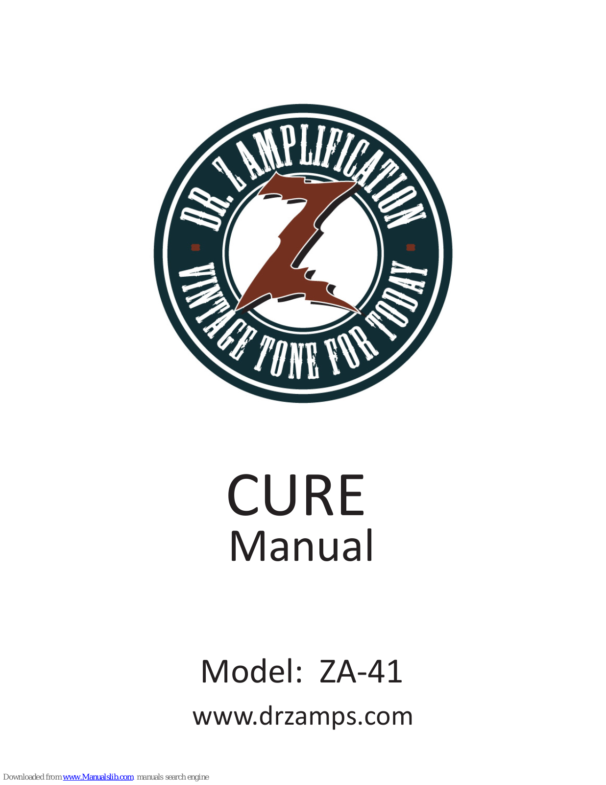 DR. Z Amplification CURE, ZA-41 User Manual - ManualMachine.com