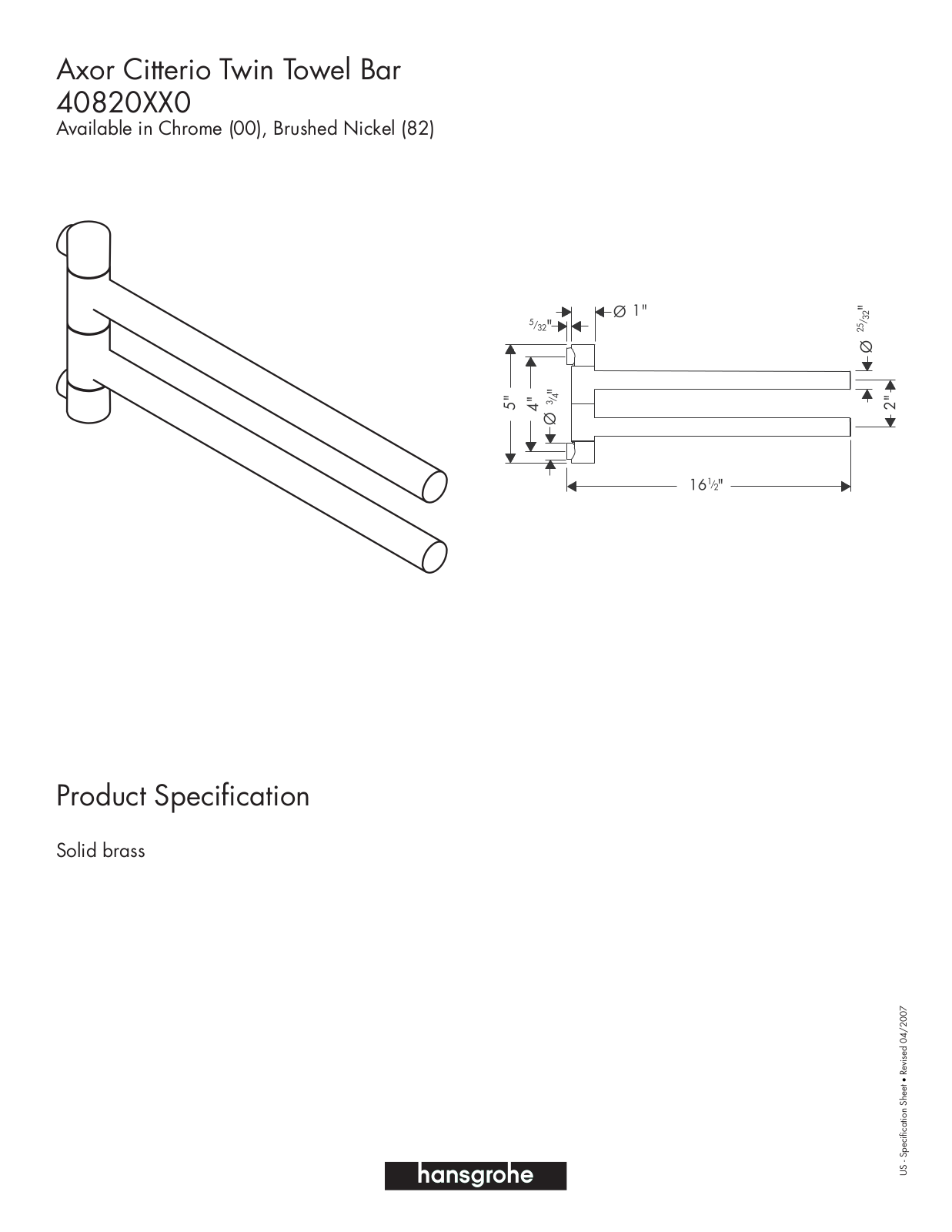 Hans Grohe 40820XX0 User Manual