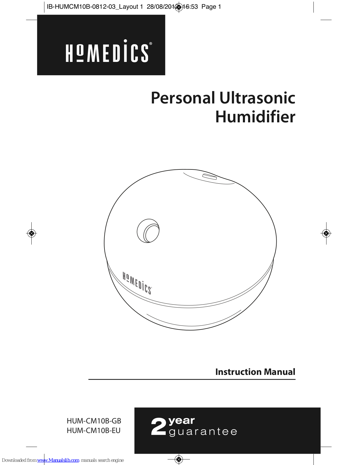 HoMedics HUM-CM10B-GB, HUM-CM10B-EU Instruction Manual