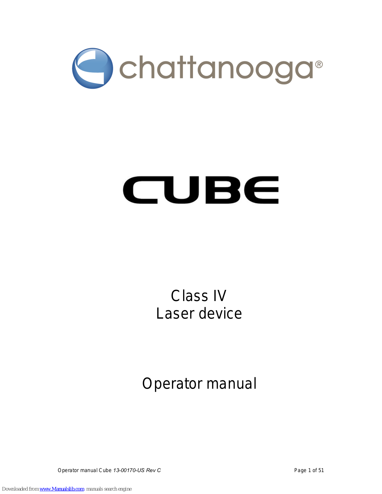 Chattanooga Cube 3, Cube 4 Operator's Manual