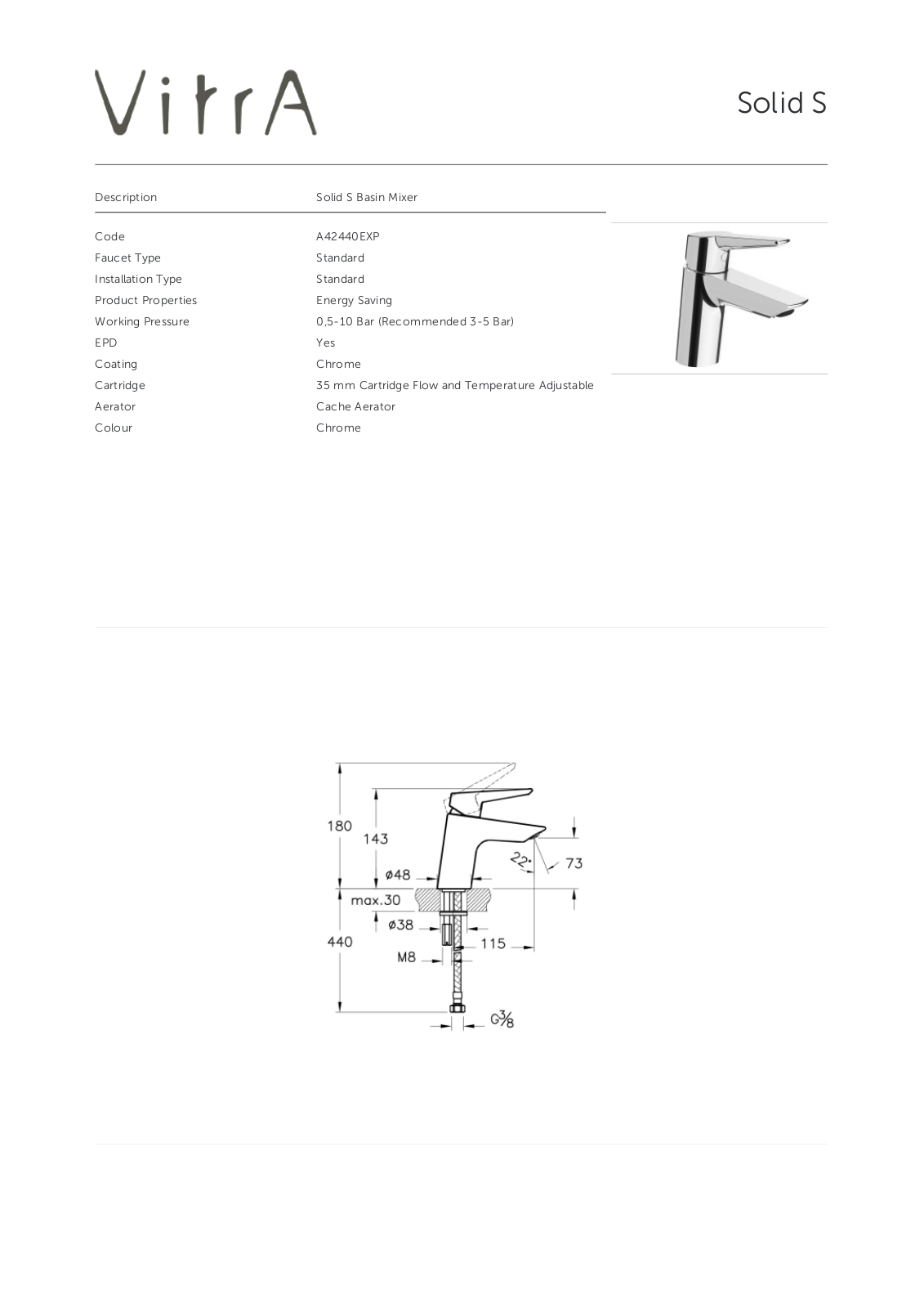 Vitra A42440EXP Datasheet