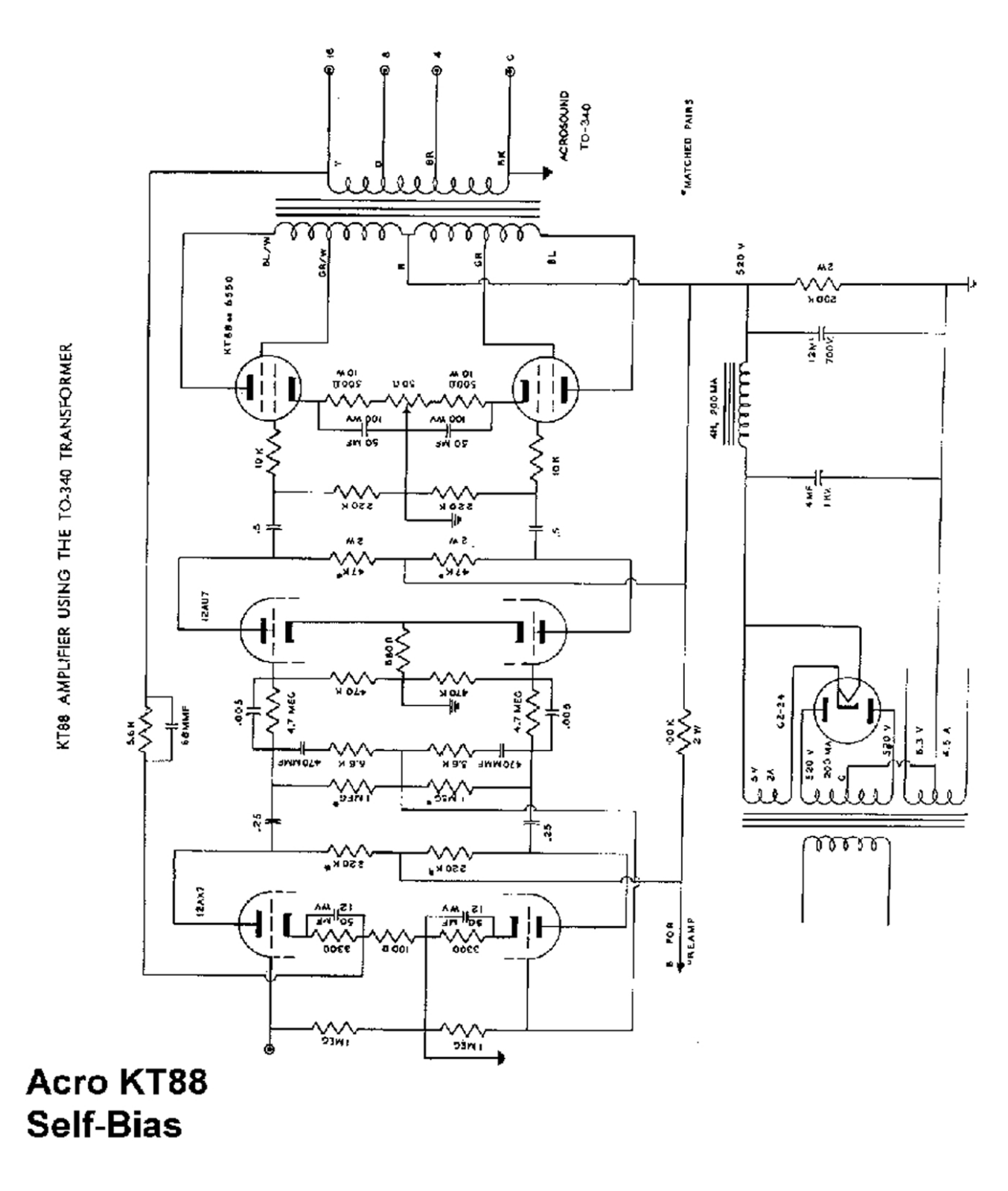 Acrosound KT-88 Schematic