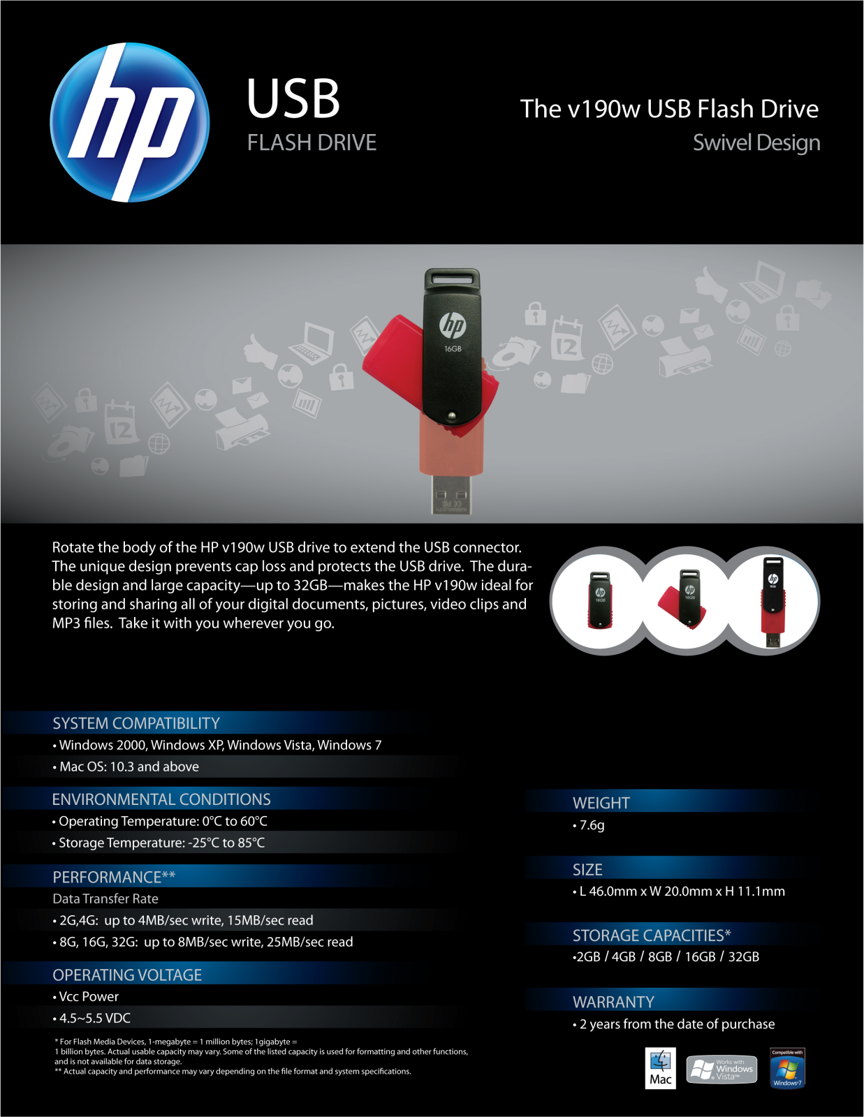 HP v190w Product Information