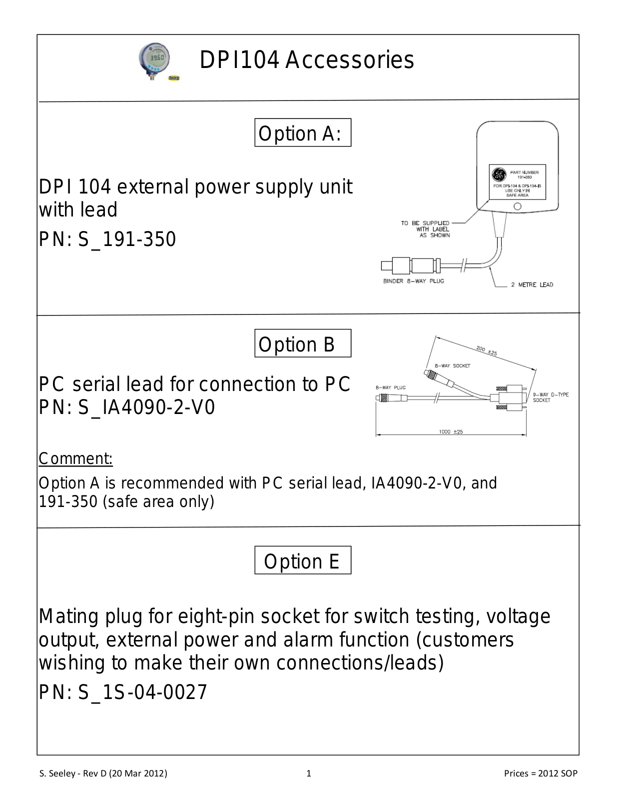 Druck DPI104 Accessory Guide