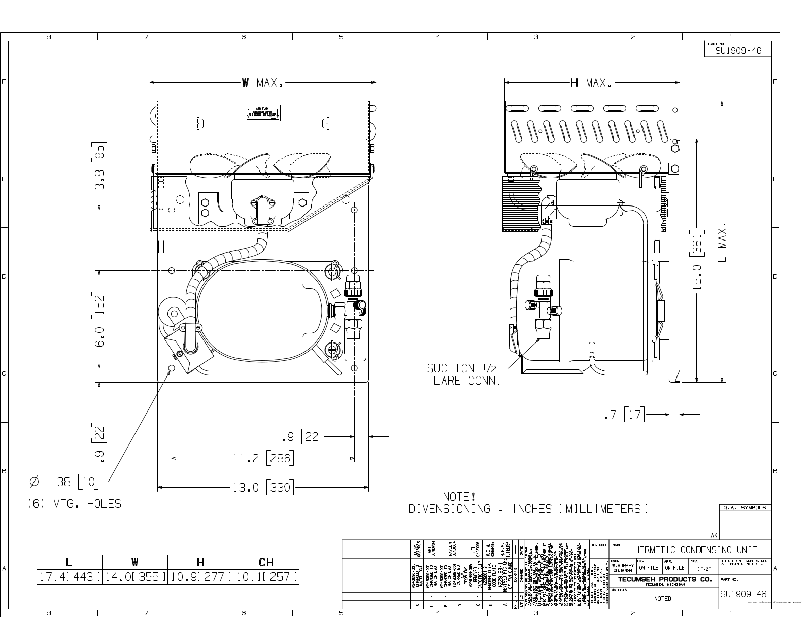 Tecumseh AKA4460YXAXE Drawing Data