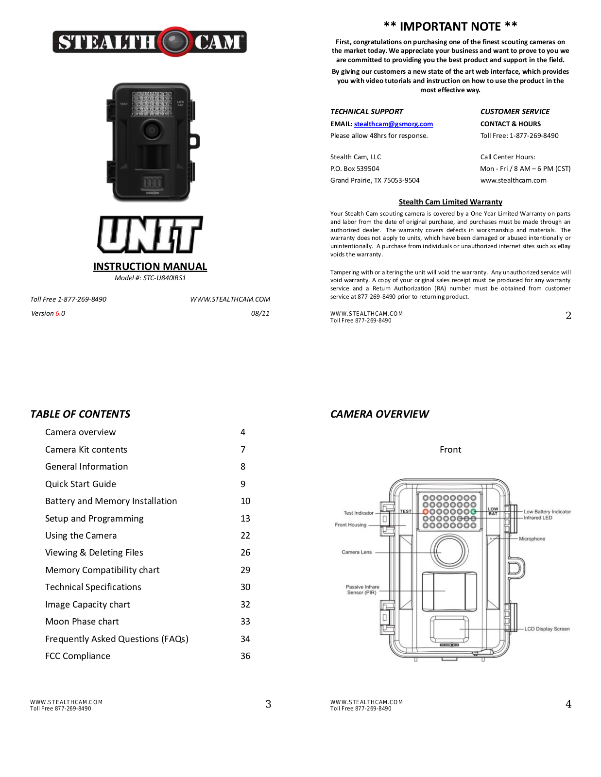 Stealth Cam STC-U840IRS1 User Manual