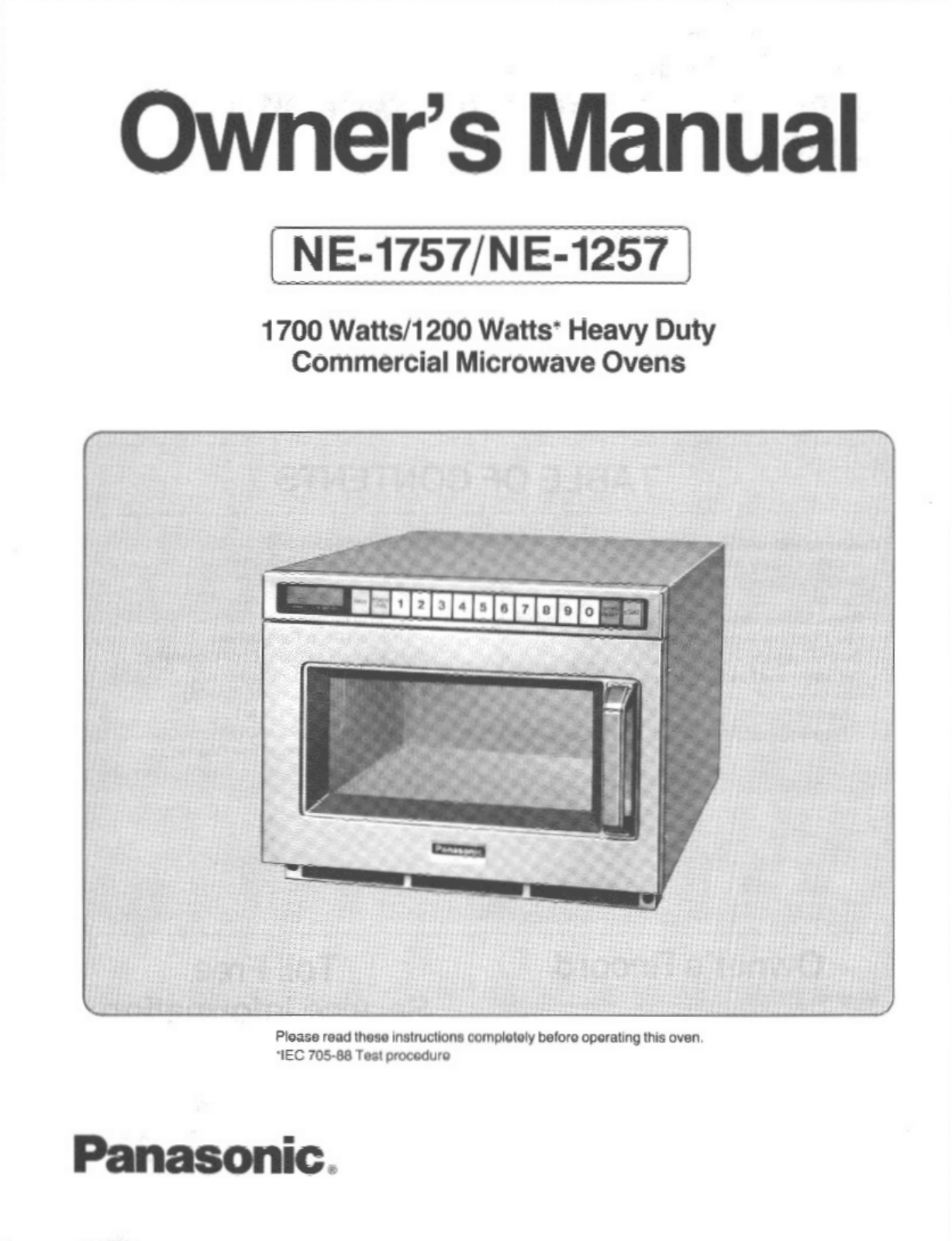 Panasonic NE-1257 User Manual