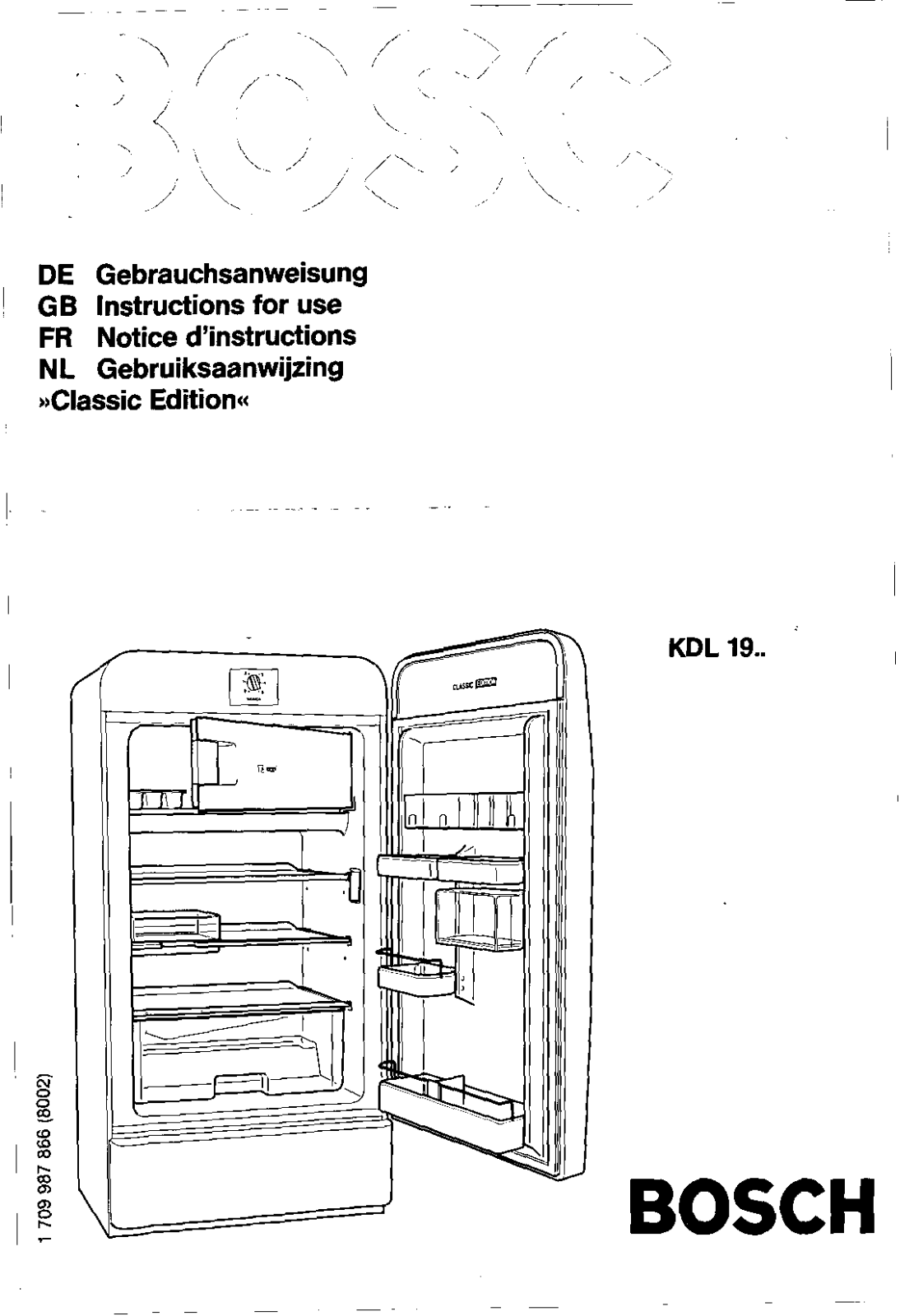 Bosch KDL20450 Operating Instructions