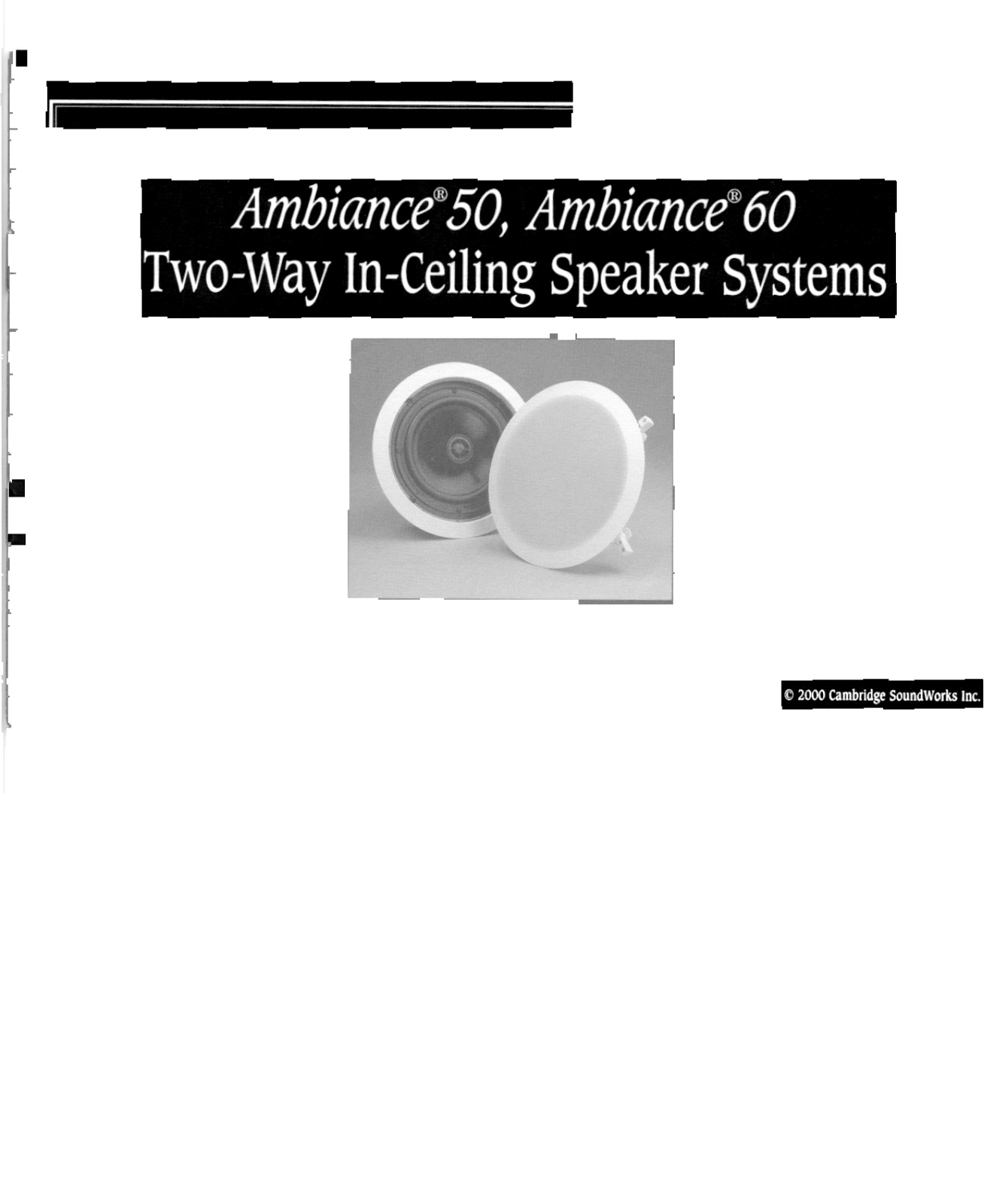 Cambridge soundworks AMBIANCE 60, AMBIANCE 50 User Manual