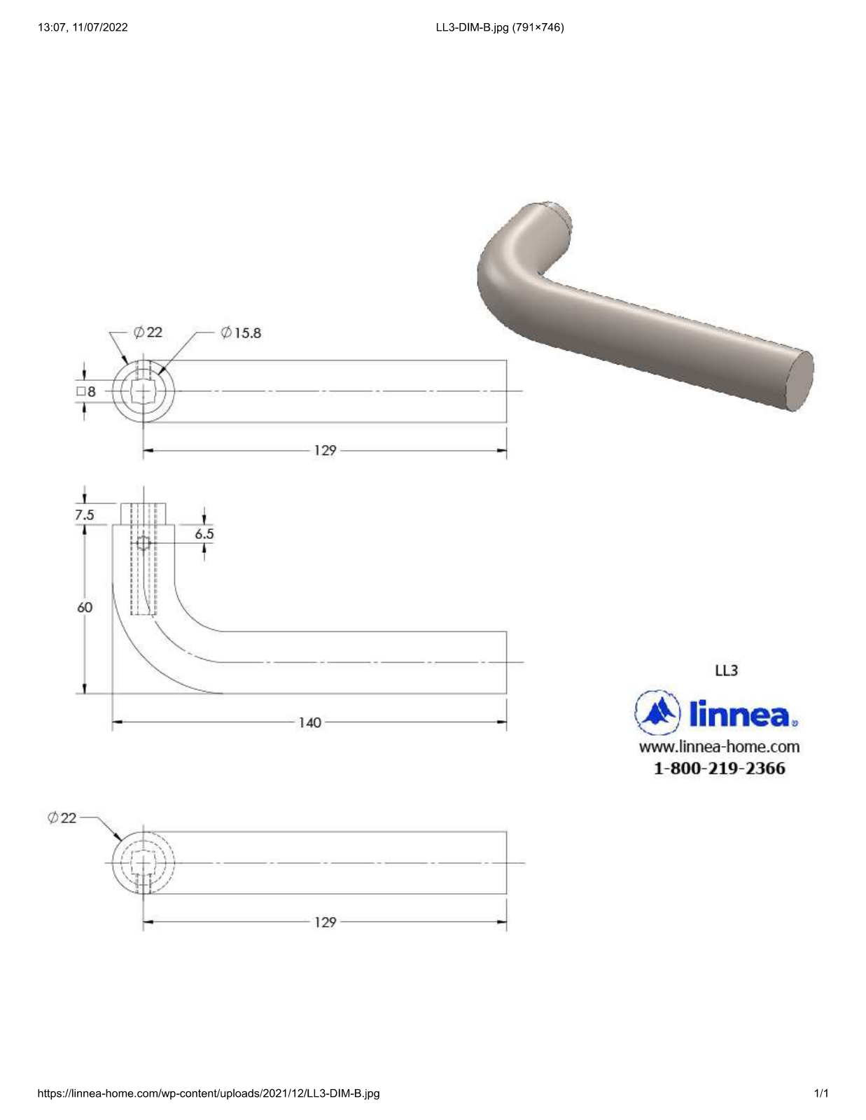 Linnea LNNE1850 Dimensions - ManualMachine.com