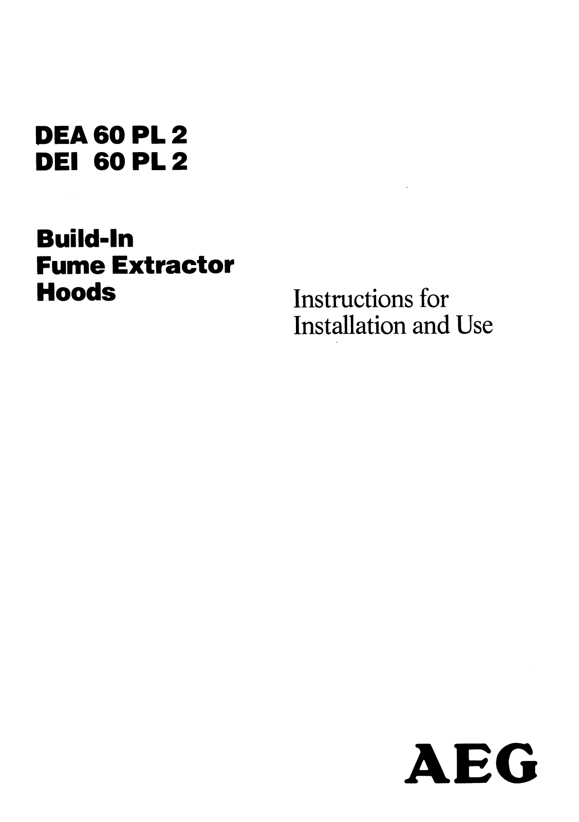 Aeg-electrolux DEA 60 PL2 D Manual