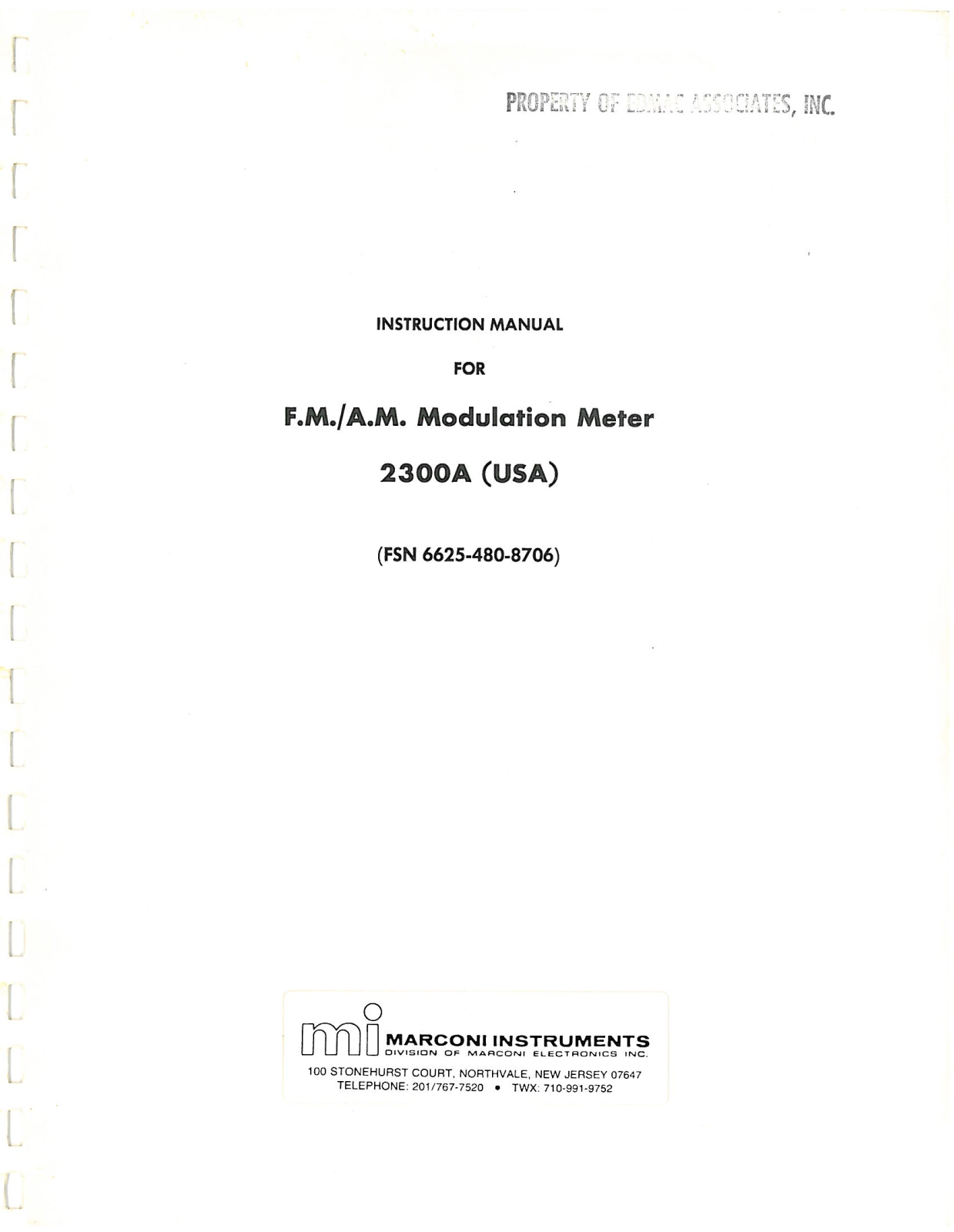 Marconi 2300A Service manual