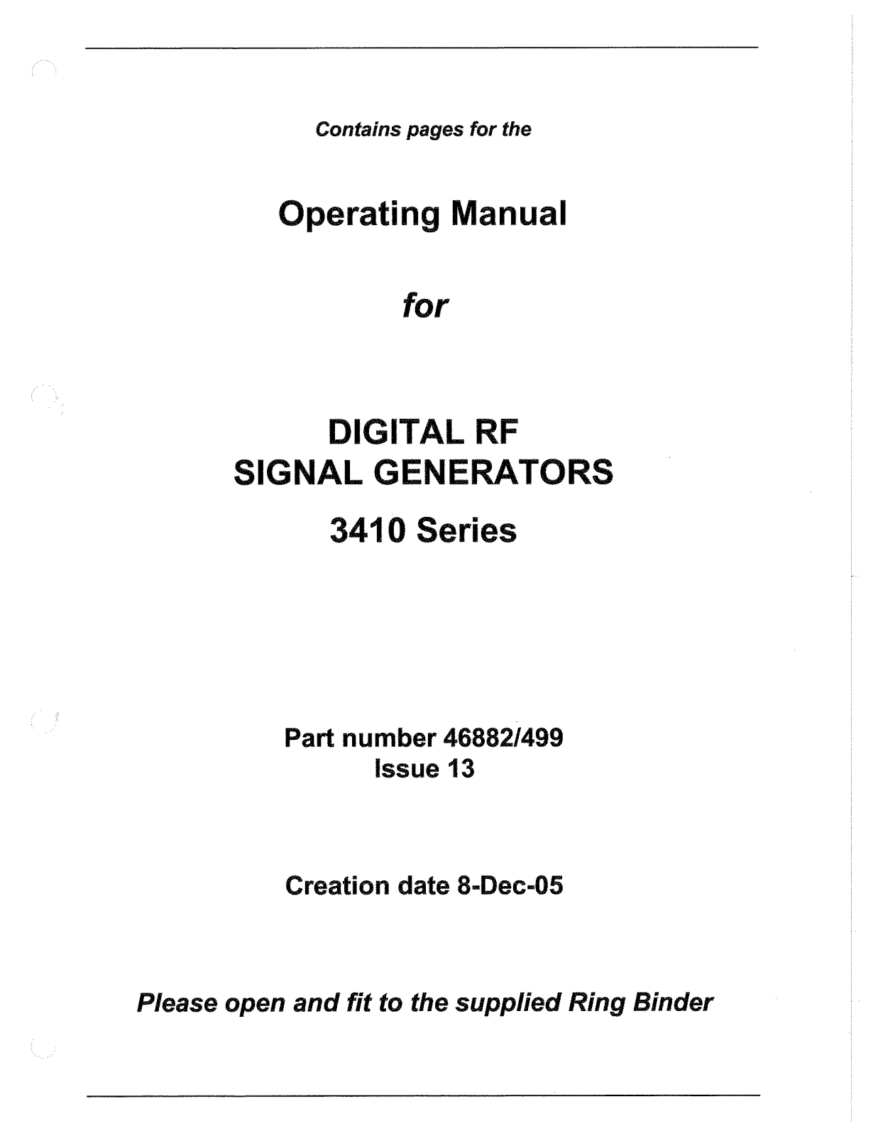 Aeroflex 3416, 3414, 3412 User Manual