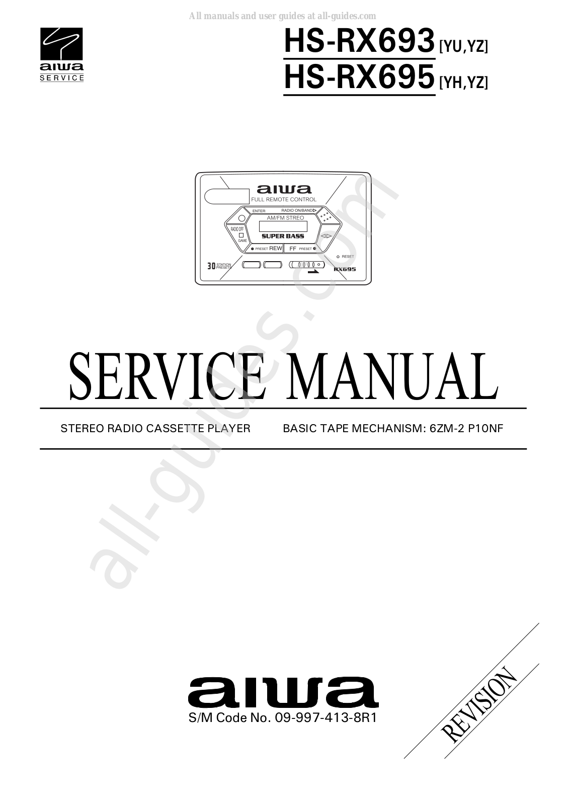 AIWA hs-rx695 Service Manual