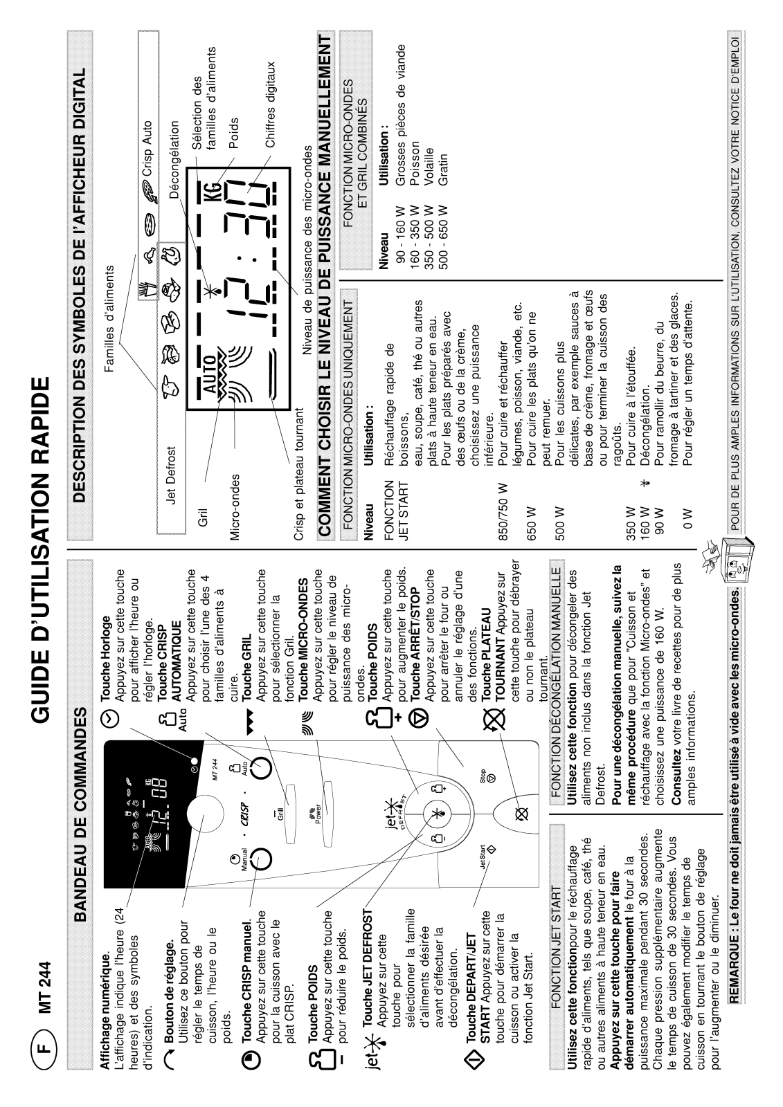 WHIRLPOOL MT 244 BLACK, MT 244 RED, MT 244 WHITE, MT 244 YELLOW User Manual