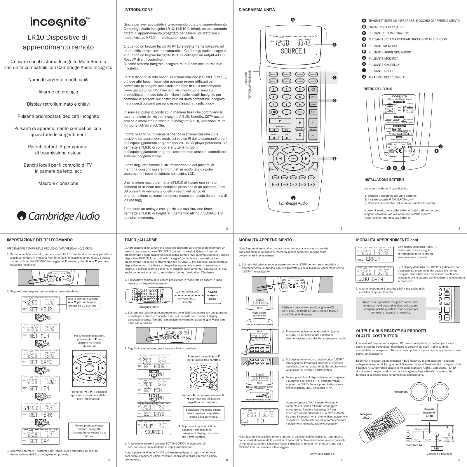 Cambridge audio INCOGNITO LR10 User Manual