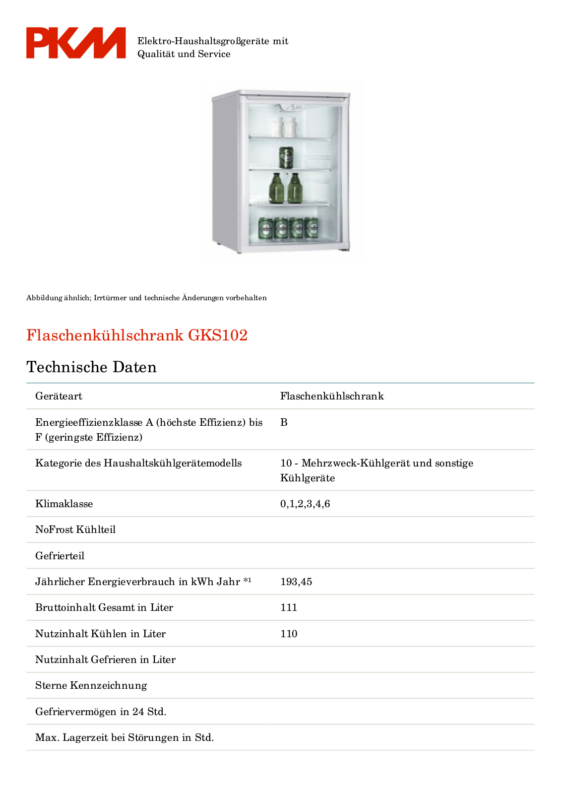 PKM GKS102 User Manual