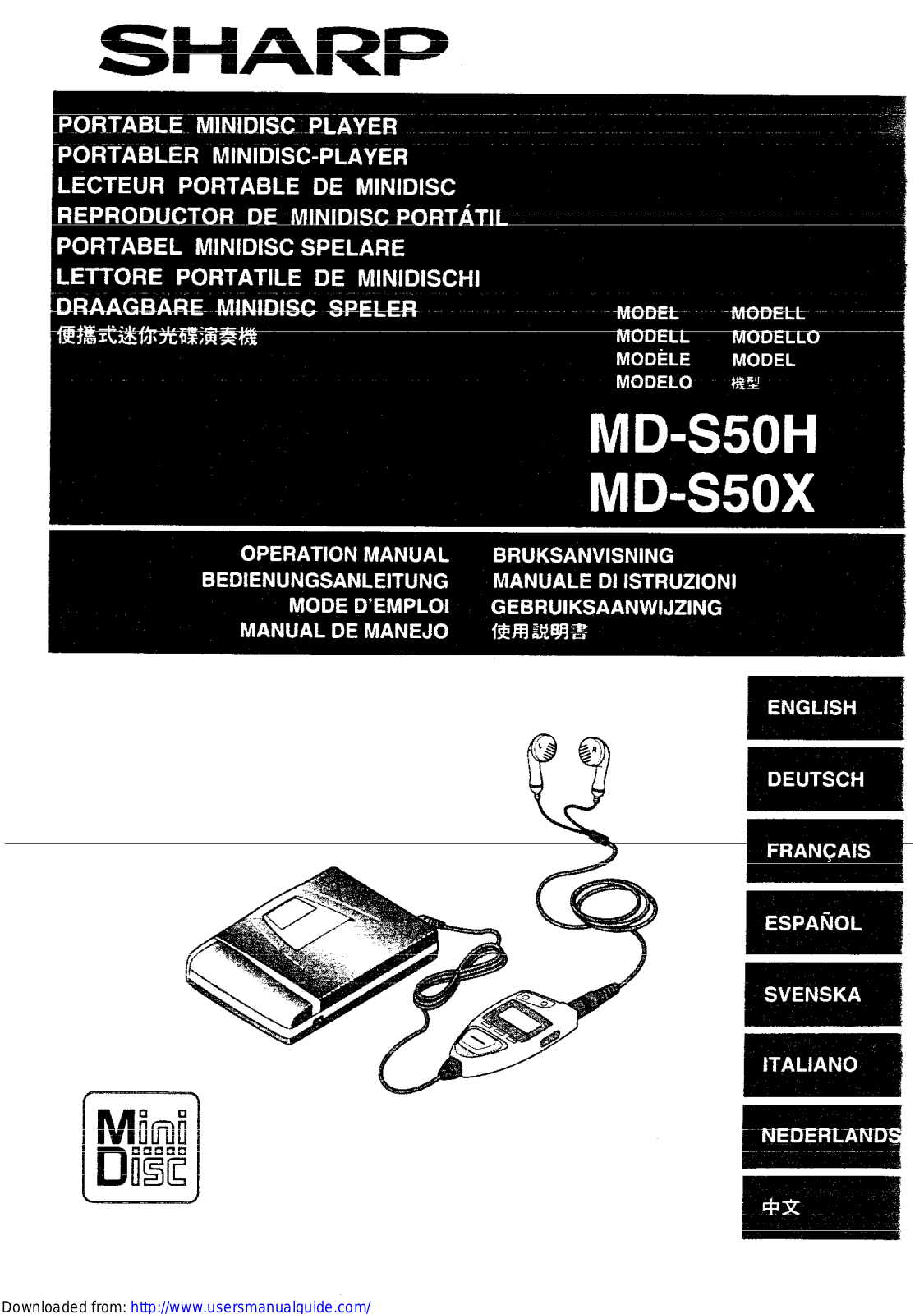 SHARP MD-S50H/X User Manual