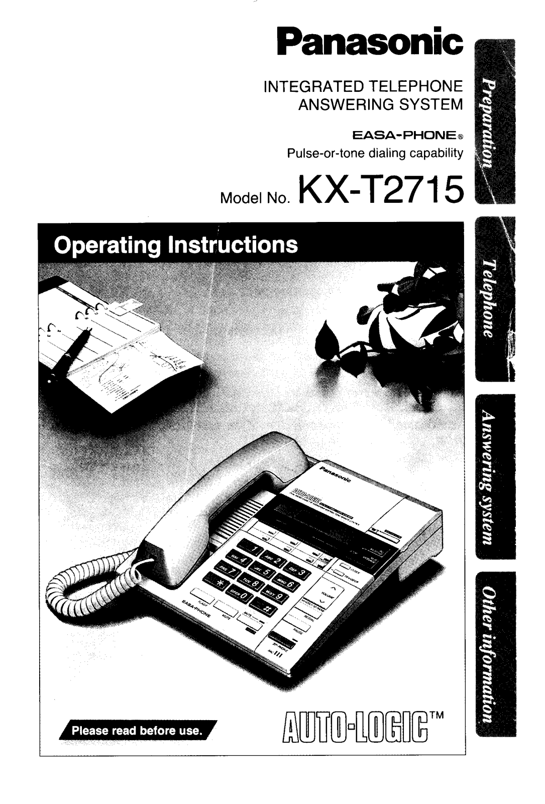 Panasonic kx-t2715 Operation Manual