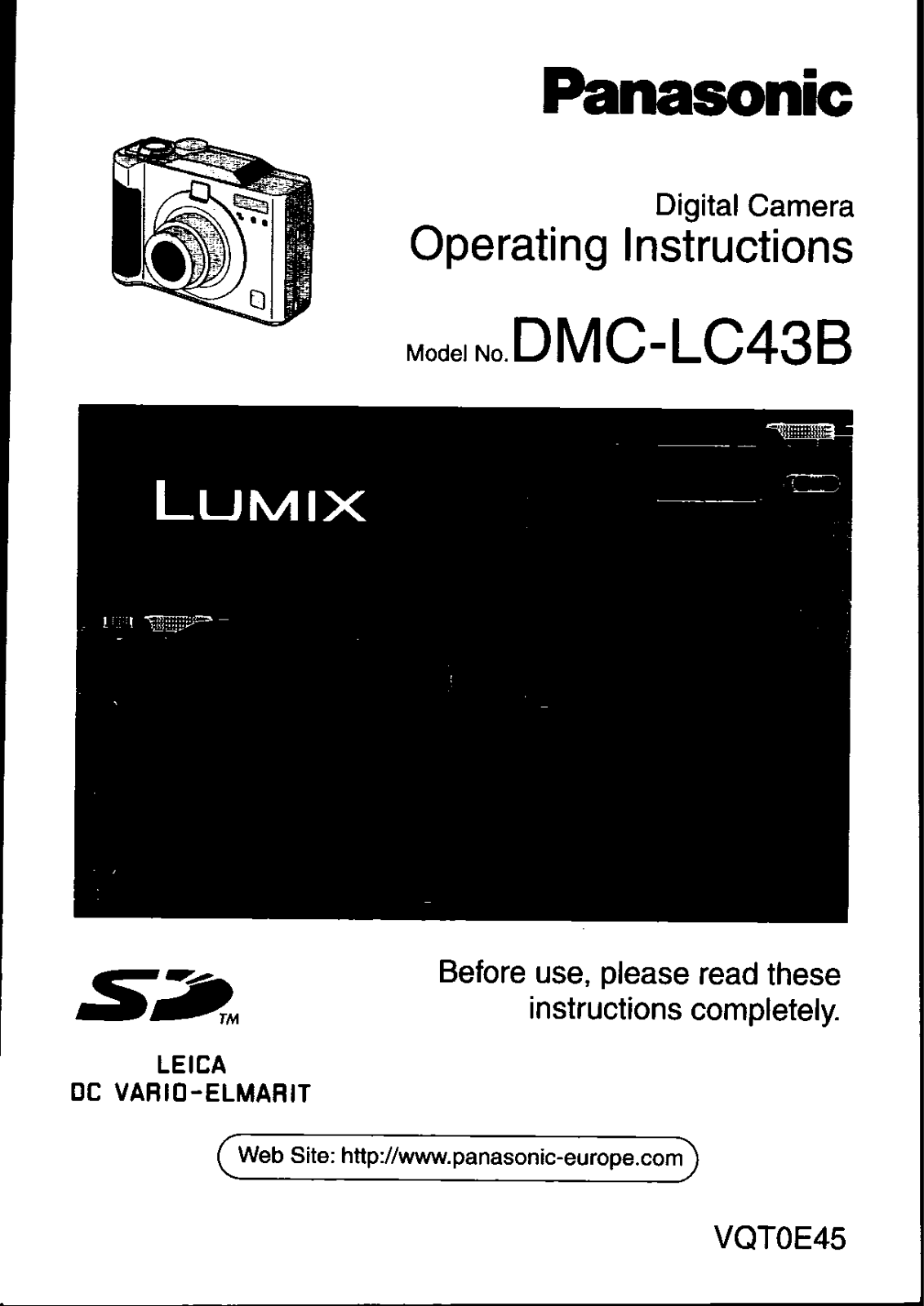 PANASONIC DMCLC43 User Manual