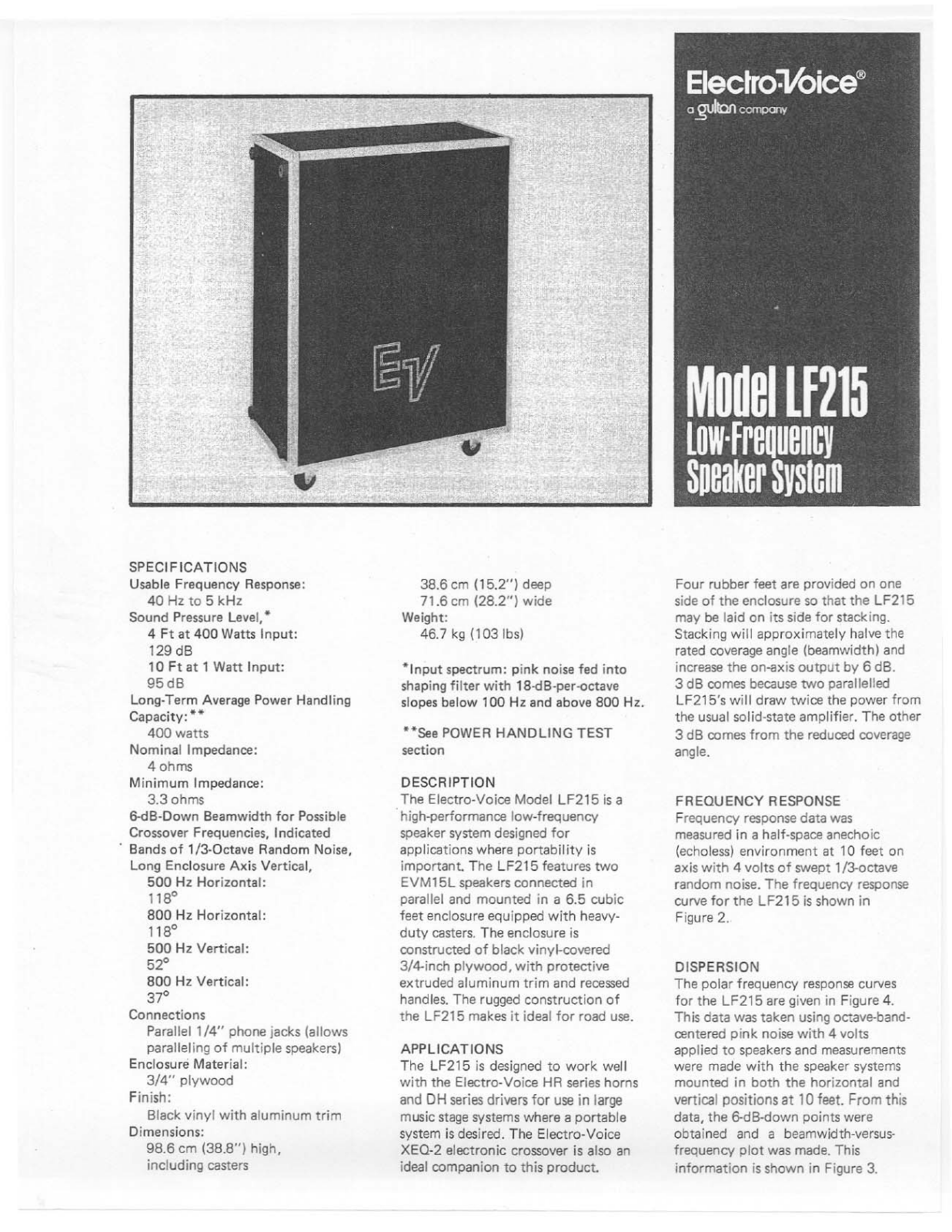 Electro-Voice LF215 User Manual