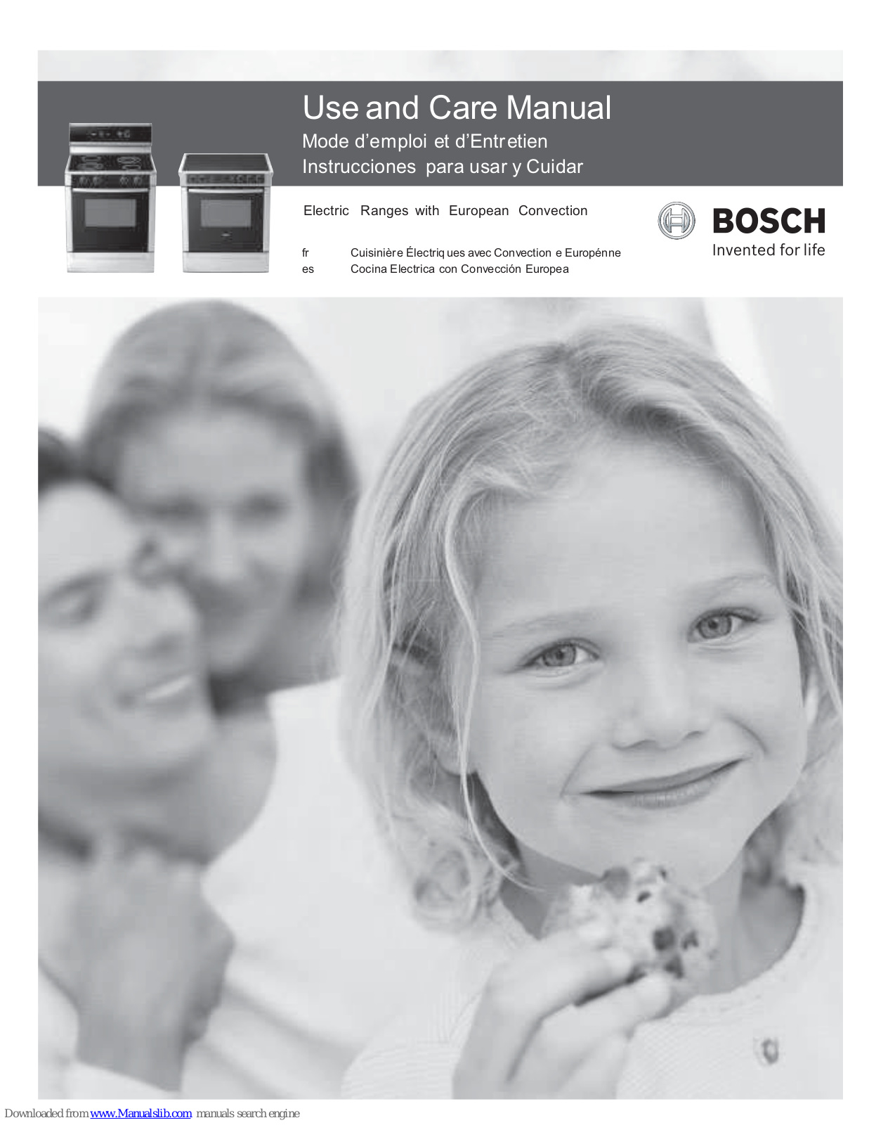 Bosch Electric Ranges Use And Care Manual