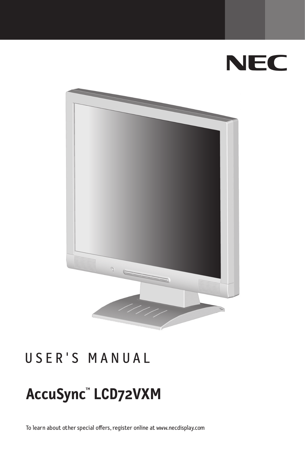 Nec ACCYSYNC LCD72VXM, ACCUSYNC LCD72VXM User Manual