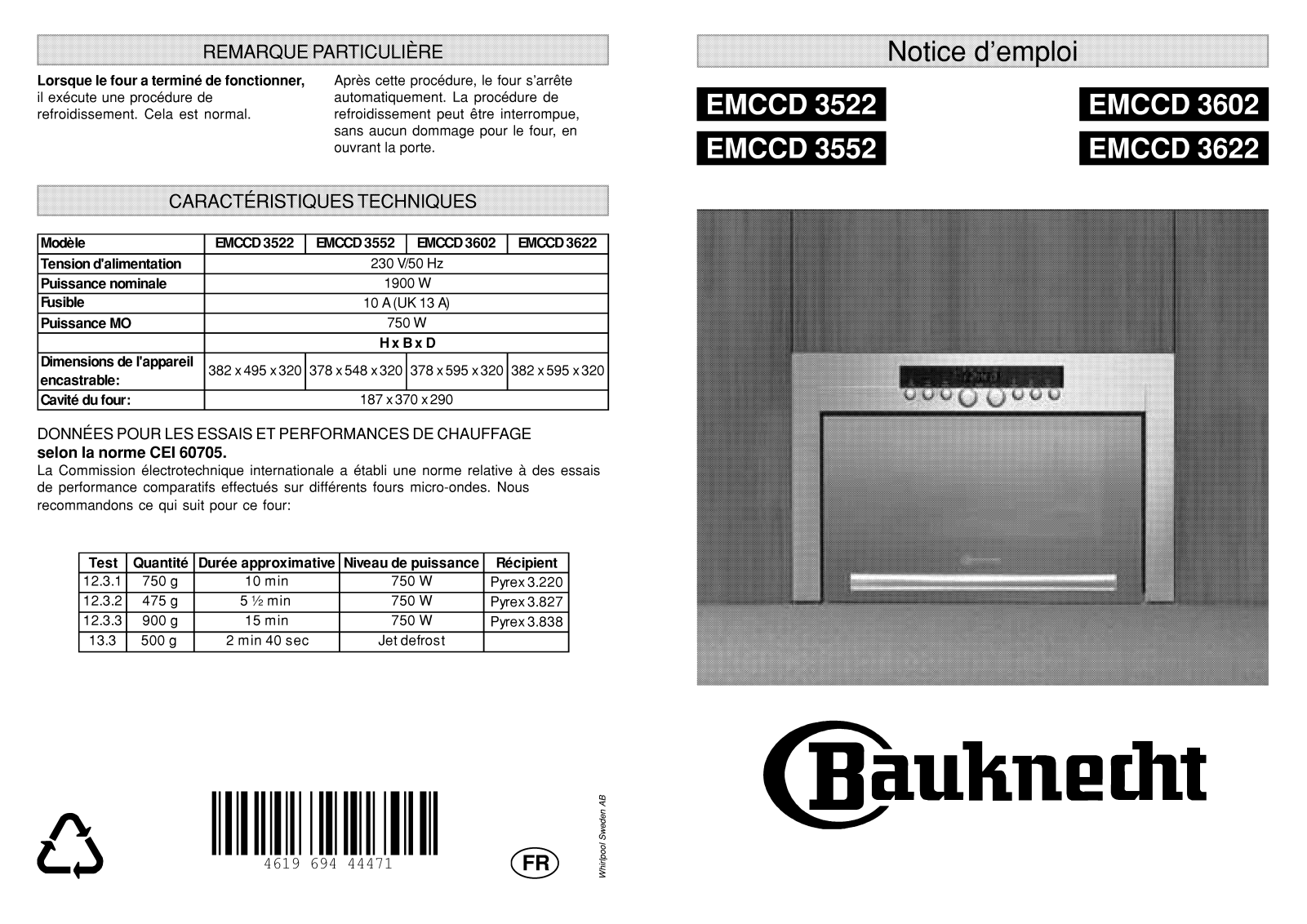 BAUKNECHT EMCCD3552 User Manual