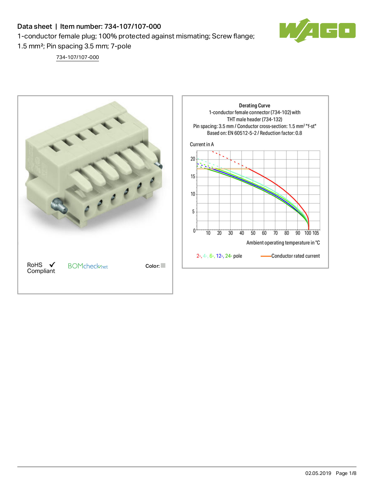 Wago 734-107/107-000 Data Sheet