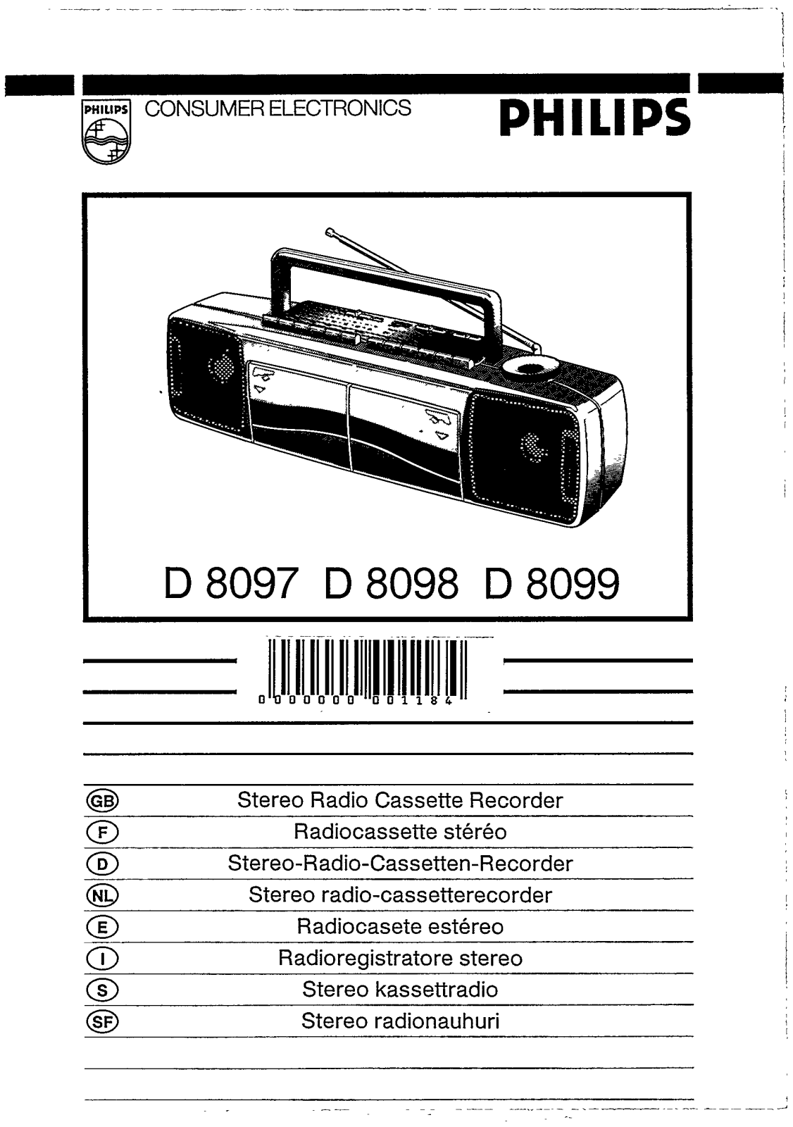 Philips D 8099, D 8098, D 8097 User Manual