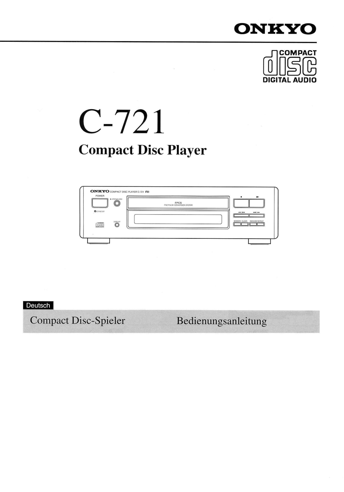 Onkyo C-721 User Manual