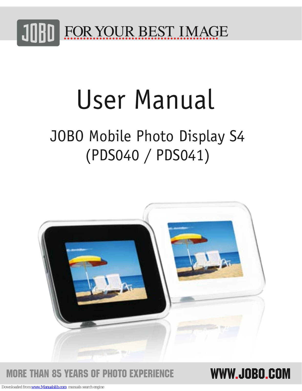 JOBO MOBILE PHOTO DISPLAY S4 PDS041, Mobile Photo Display S4, PDS040, PDS041 User Manual