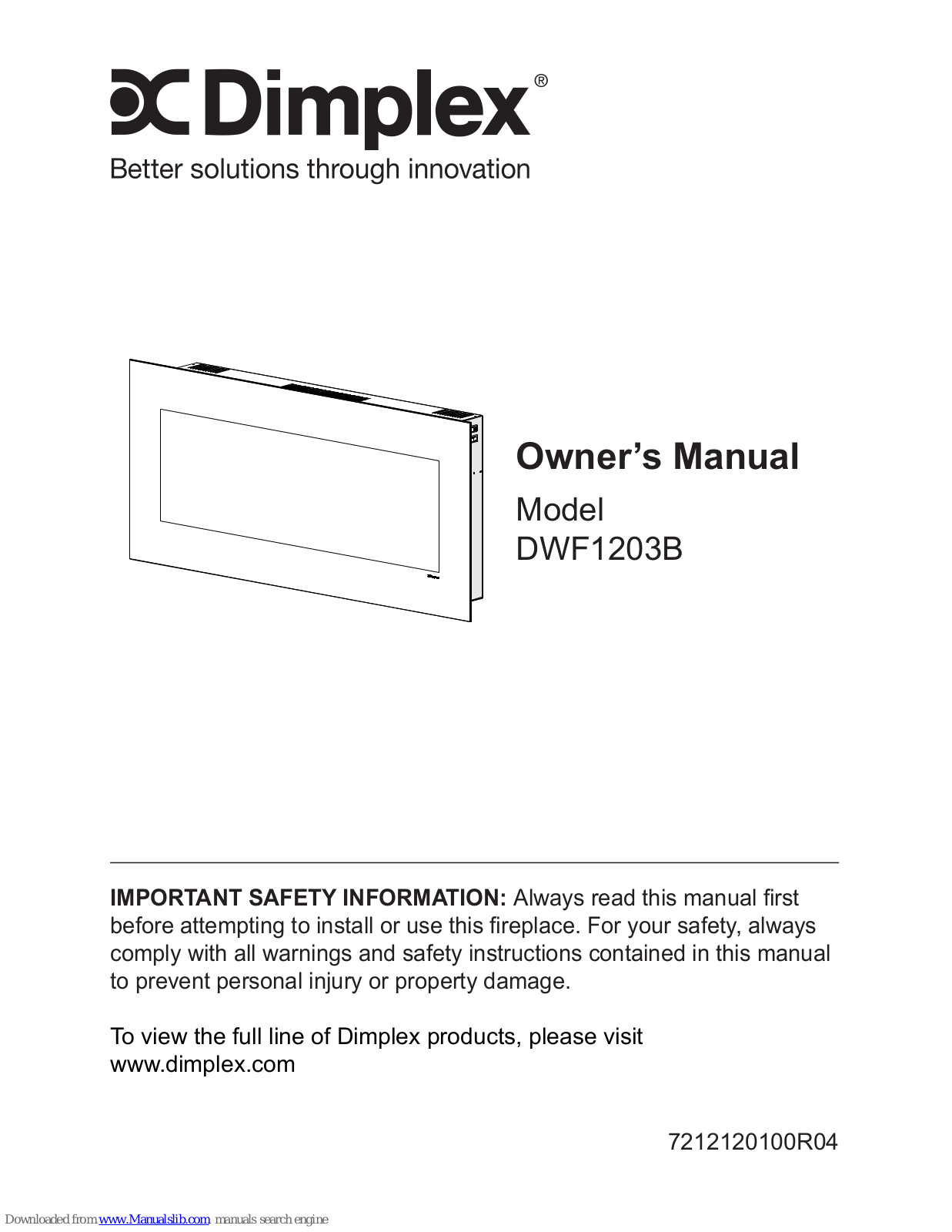 Dimplex DWF1203B Owner's Manual