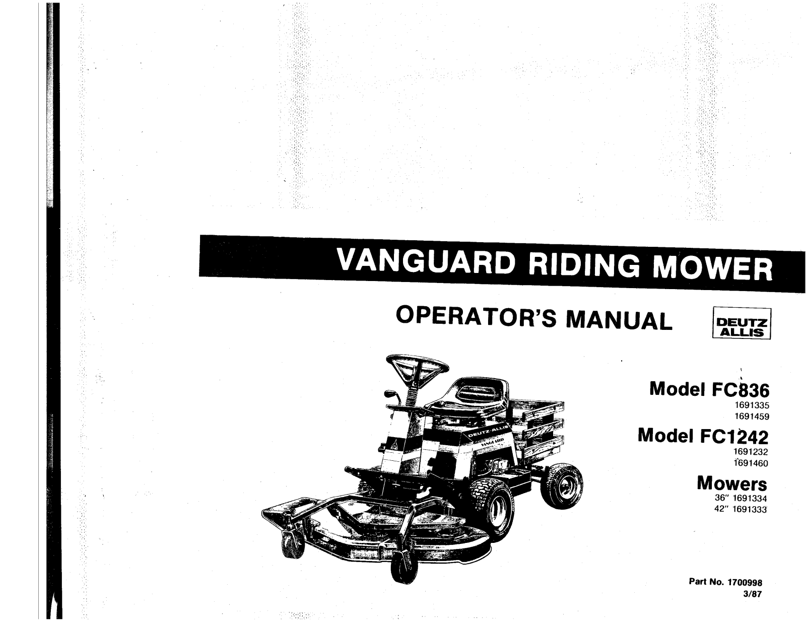 Snapper FC836, FC1242 User Manual