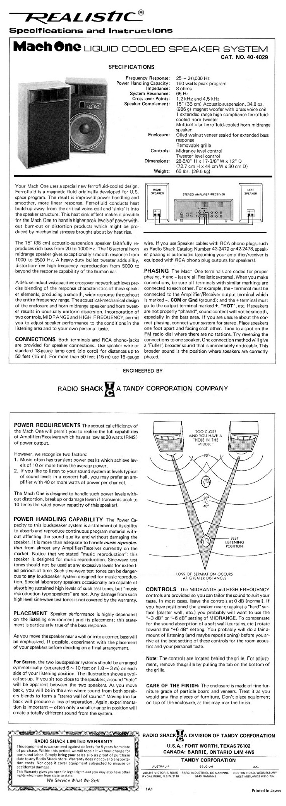 Realistic Mach 1 Brochure