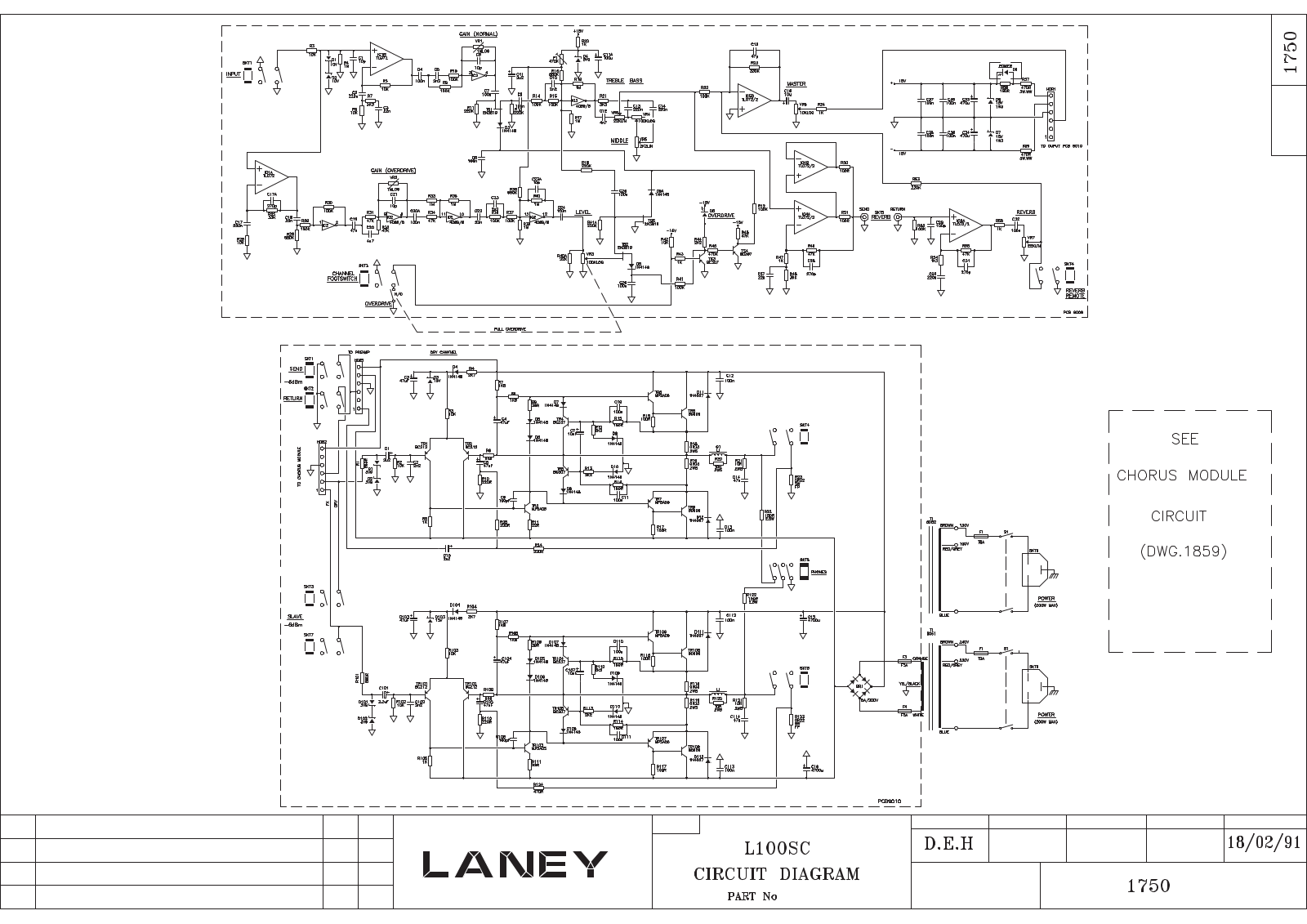 Laney L100SC Schematic