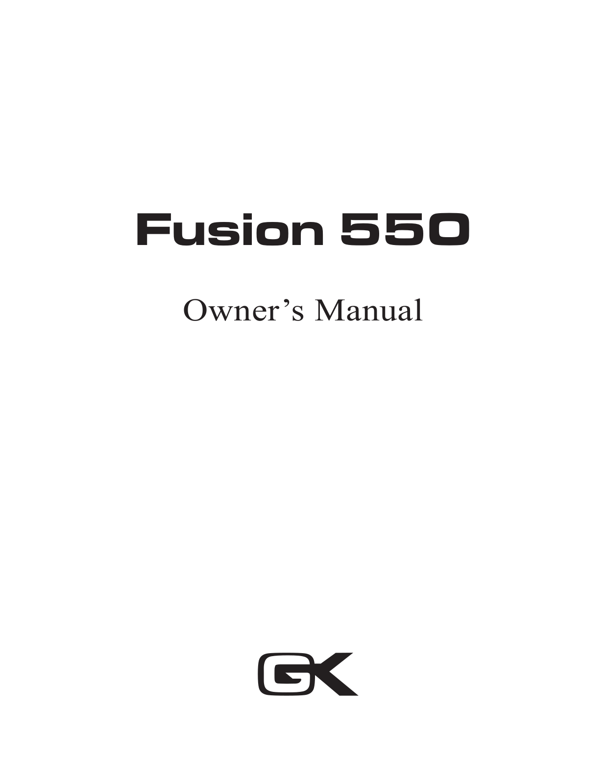 Gallien-krueger FUSION 500 User Manual