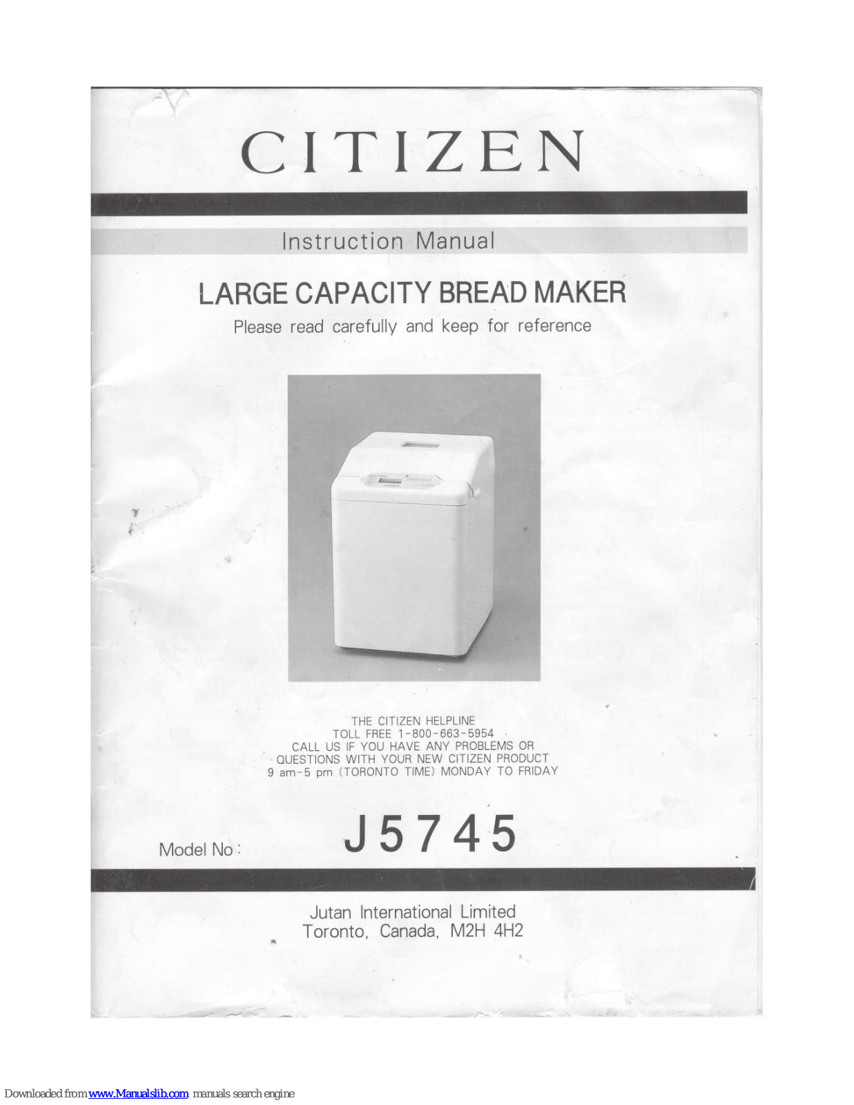 Citizen J5745 Instruction Manual